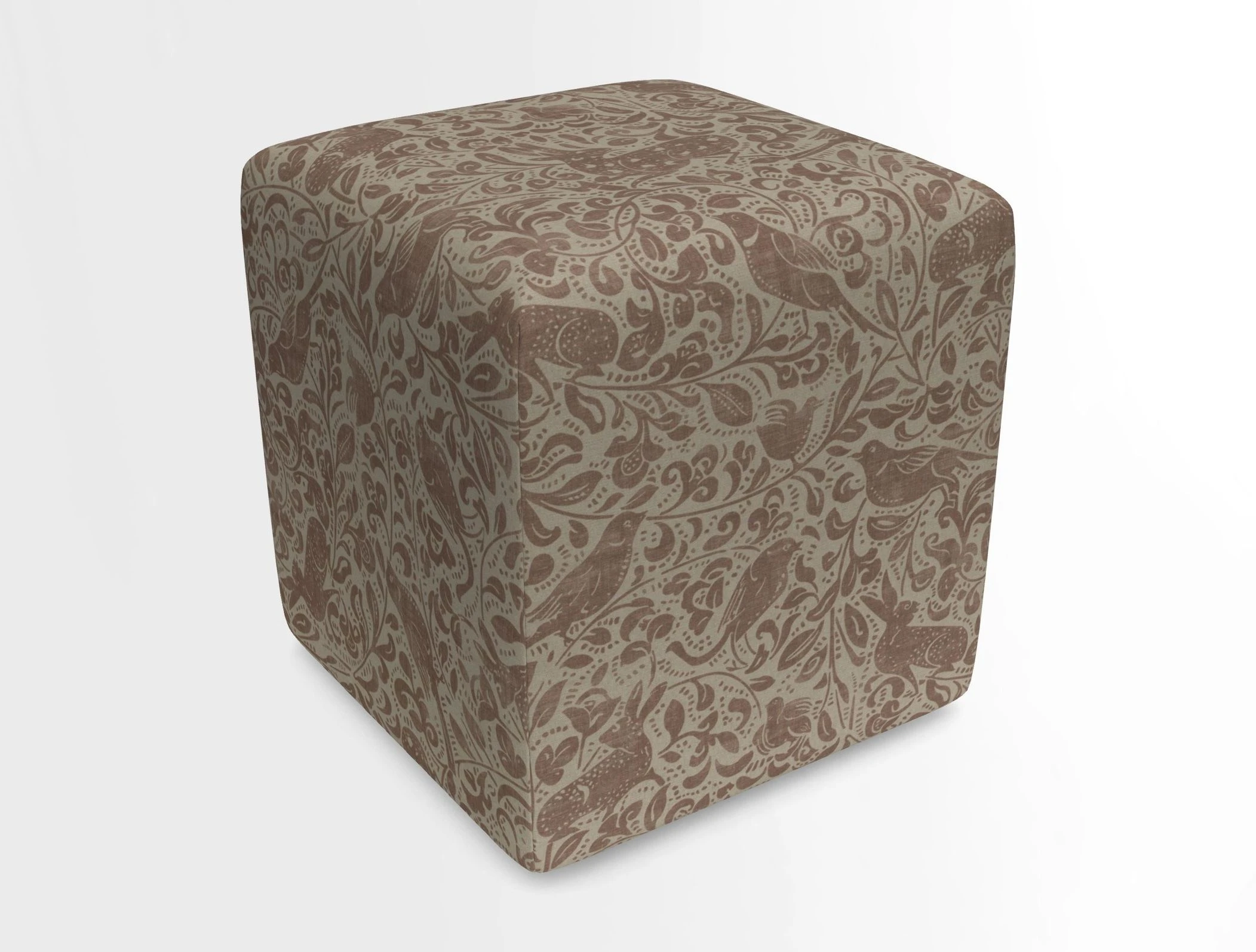Cube Footstool in Peruvian homespun fabric