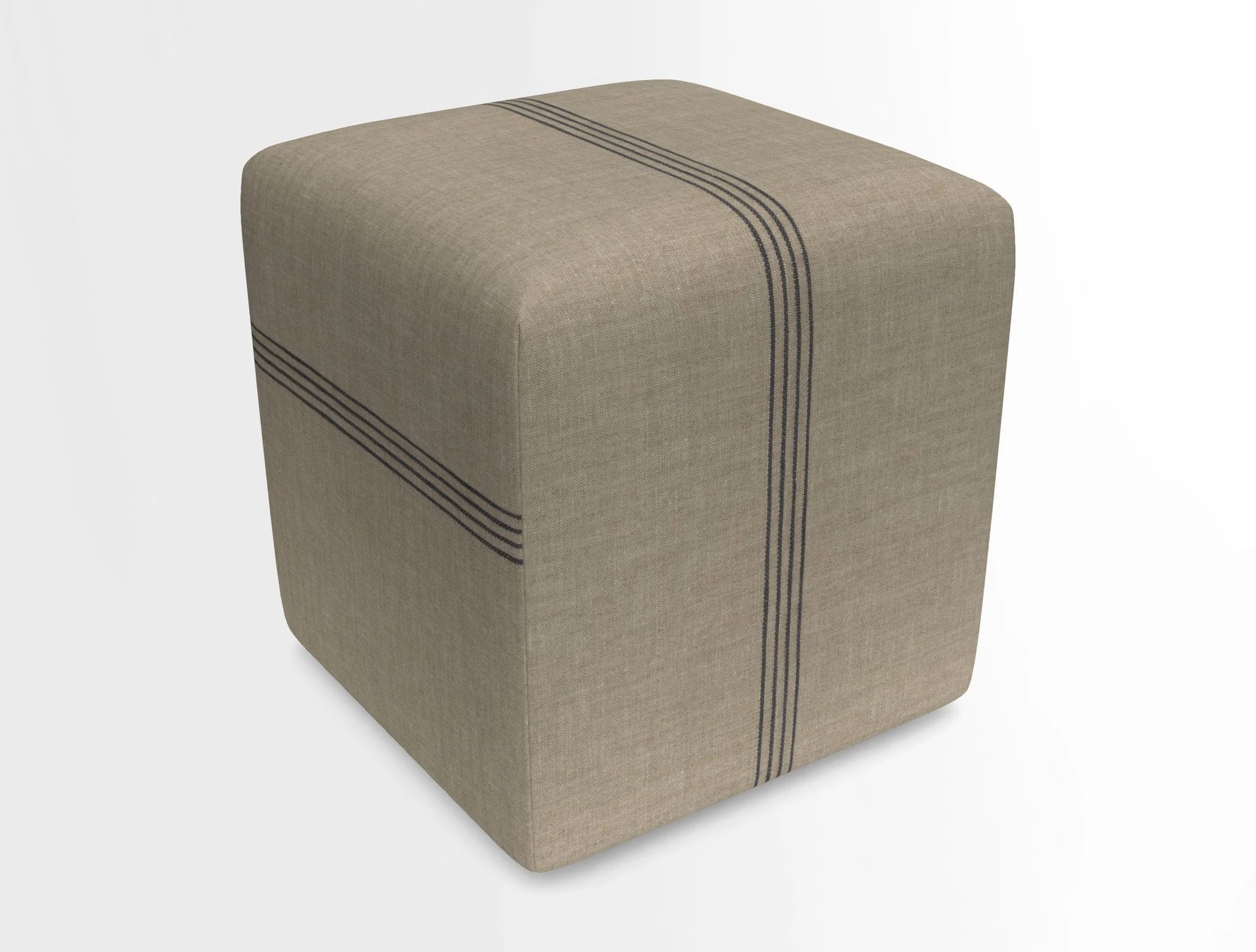 Cube Footstool in Peruvian homespun fabric