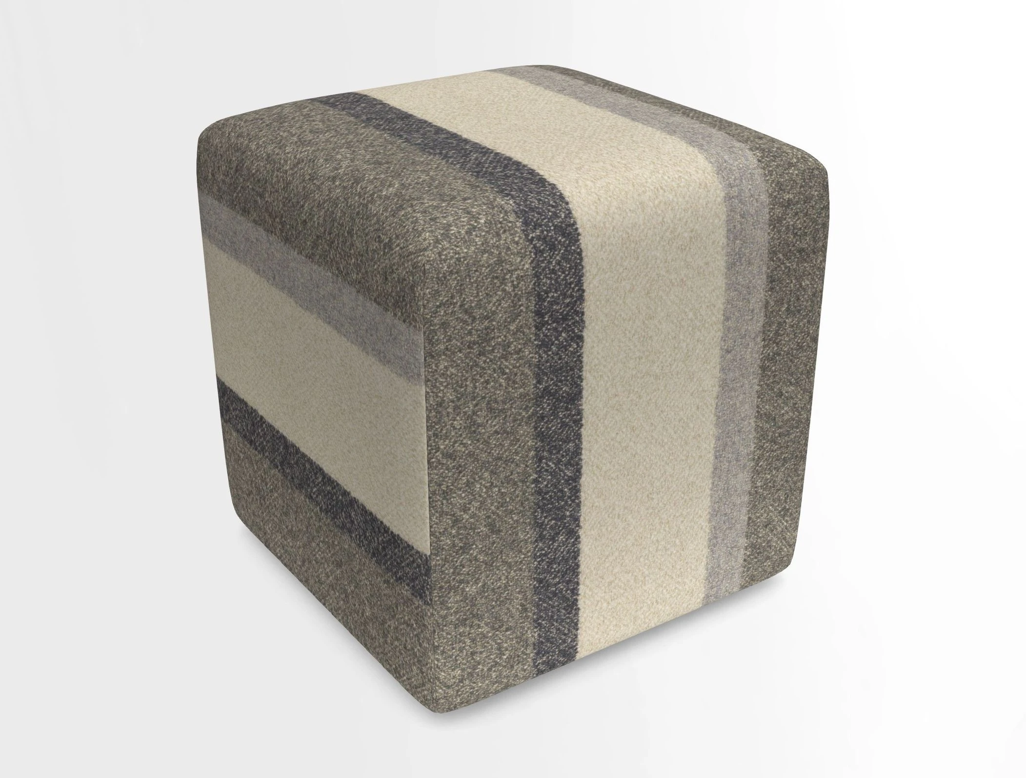 Cube Footstool in Peruvian homespun fabric