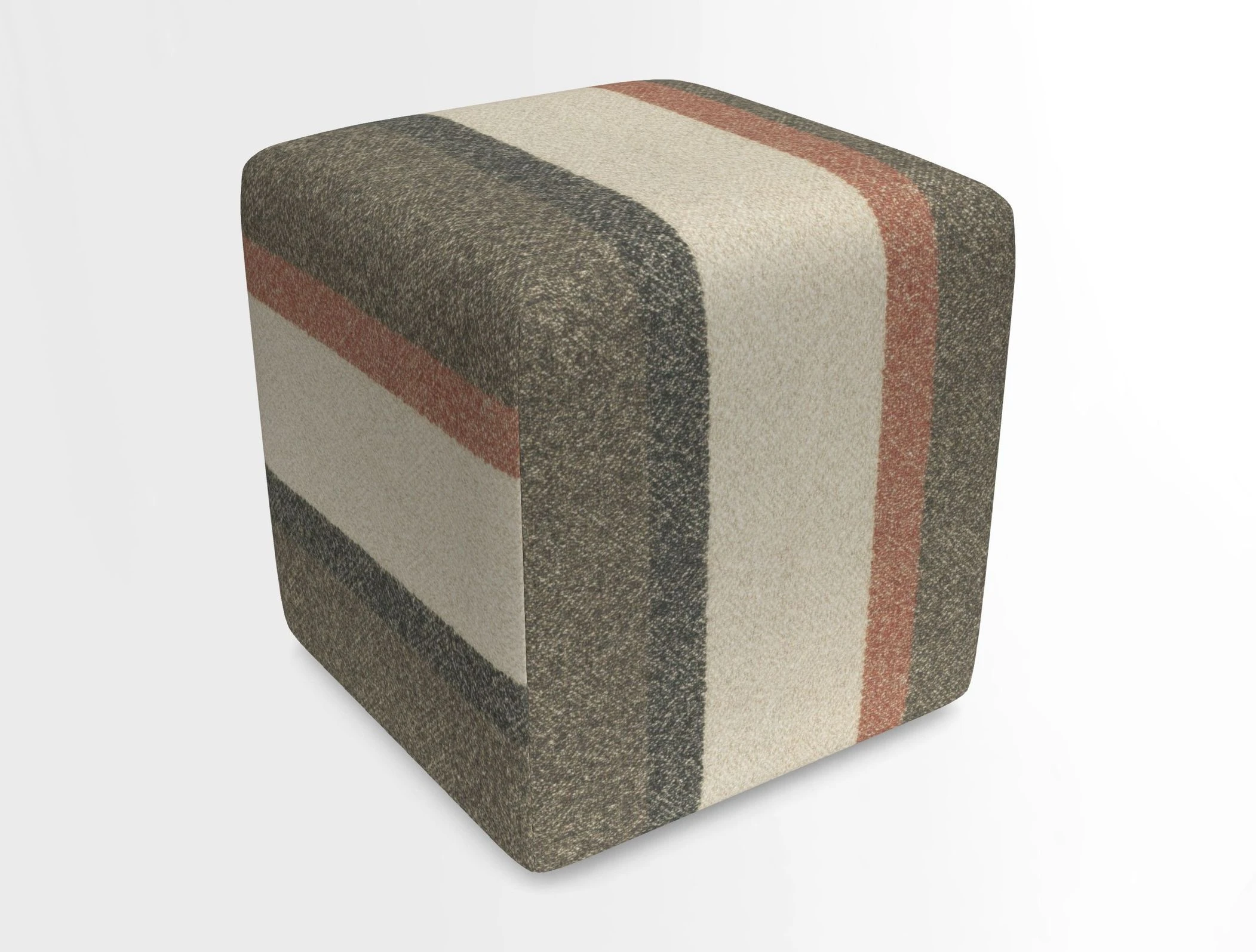 Cube Footstool in Peruvian homespun fabric