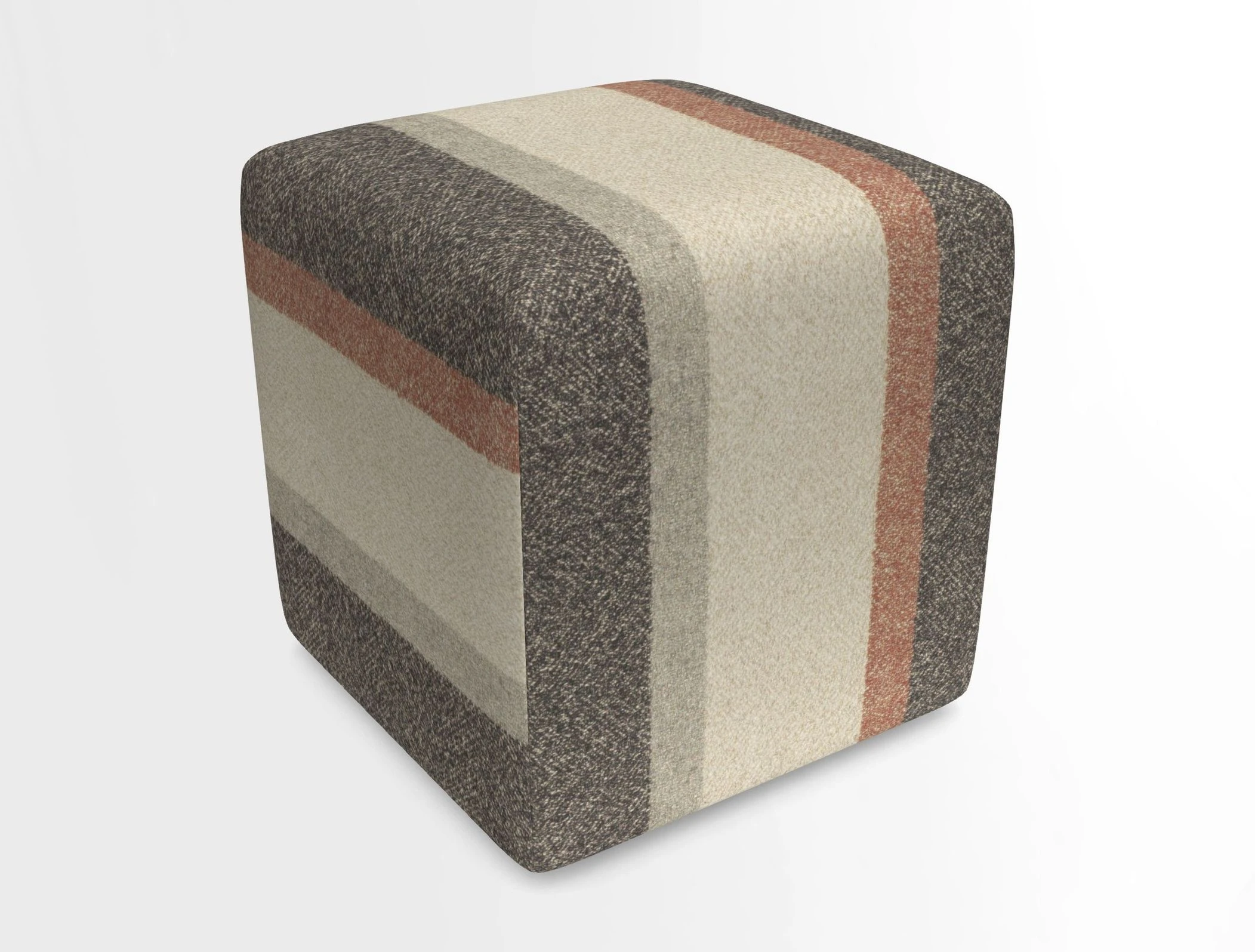 Cube Footstool in Peruvian homespun fabric