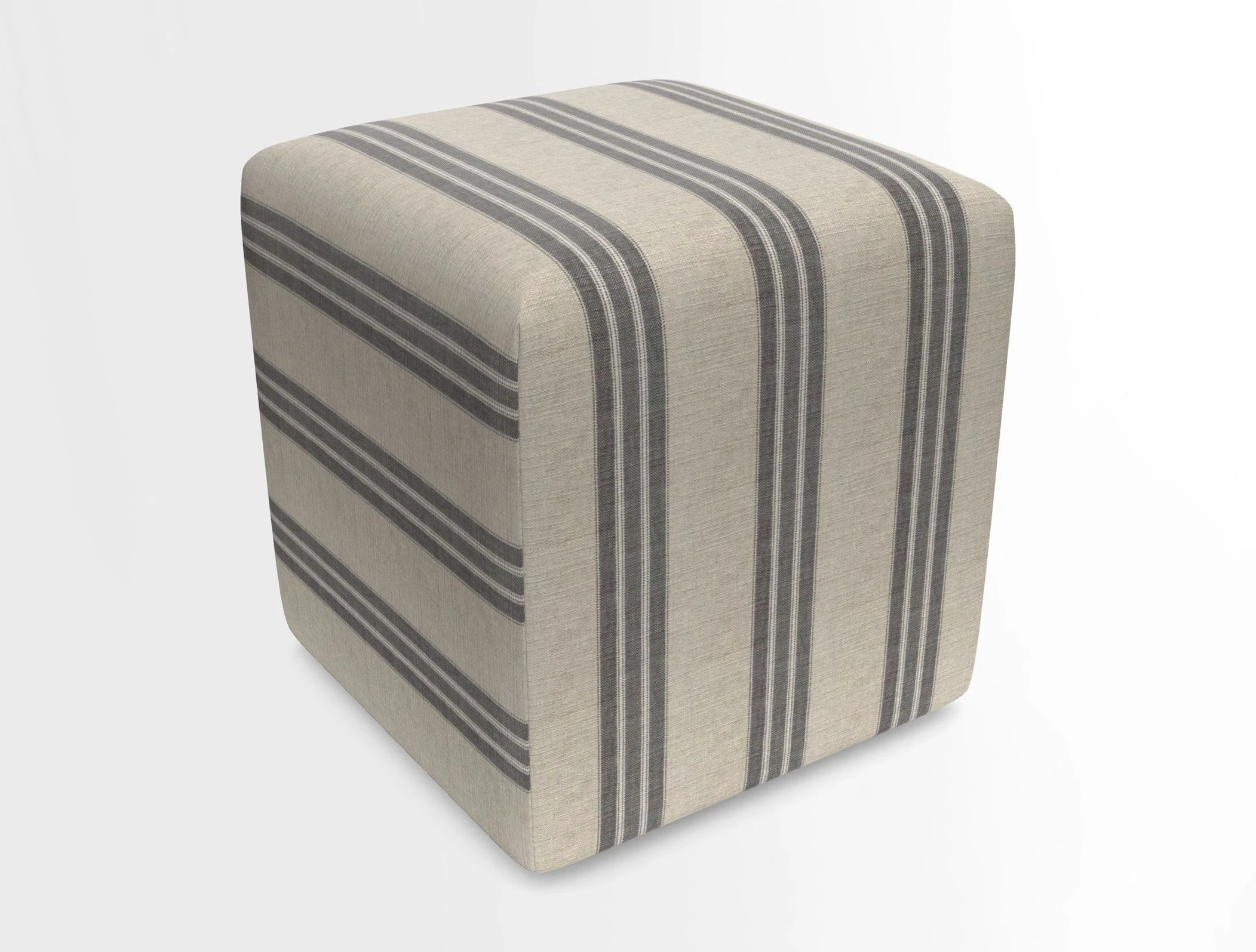 Cube Footstool in Peruvian homespun fabric