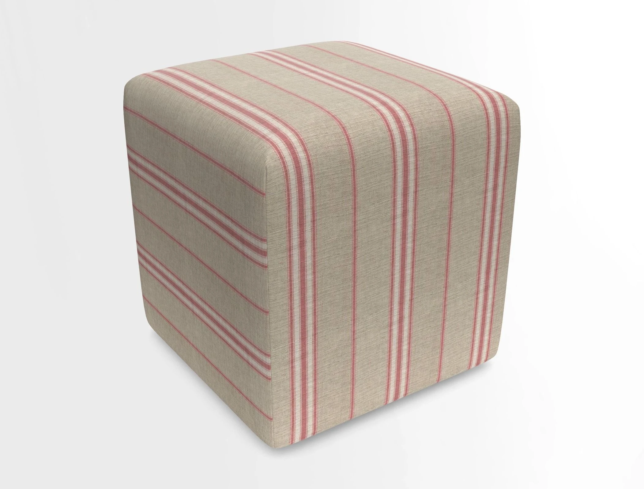 Cube Footstool in Peruvian homespun fabric
