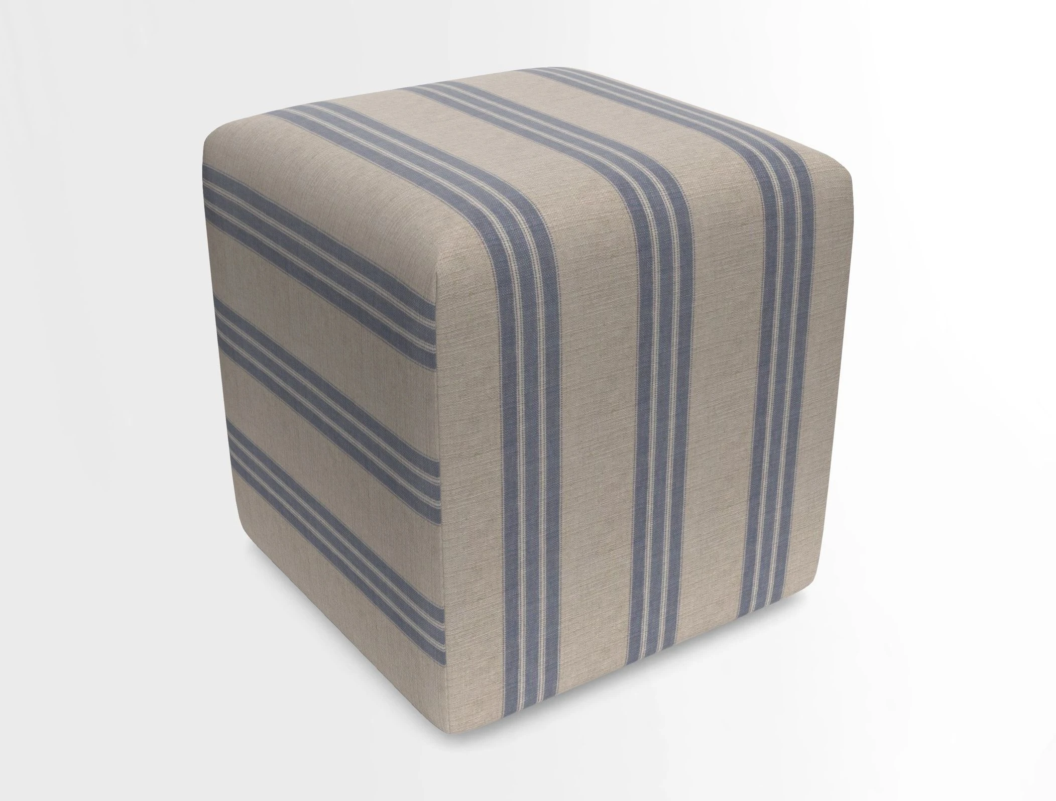 Cube Footstool in Peruvian homespun fabric