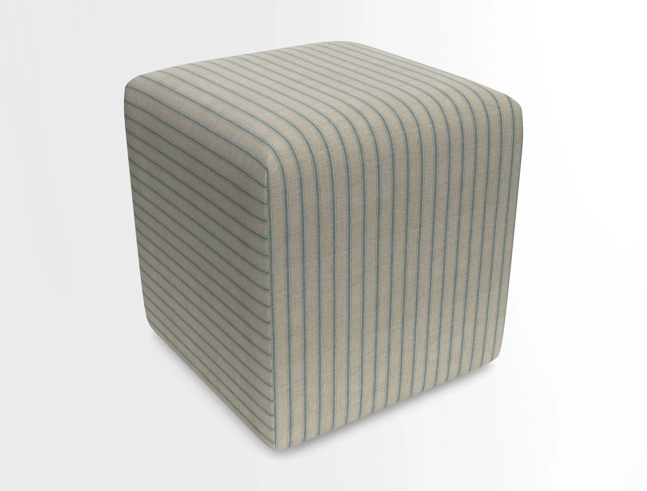 Cube Footstool in Peruvian homespun fabric