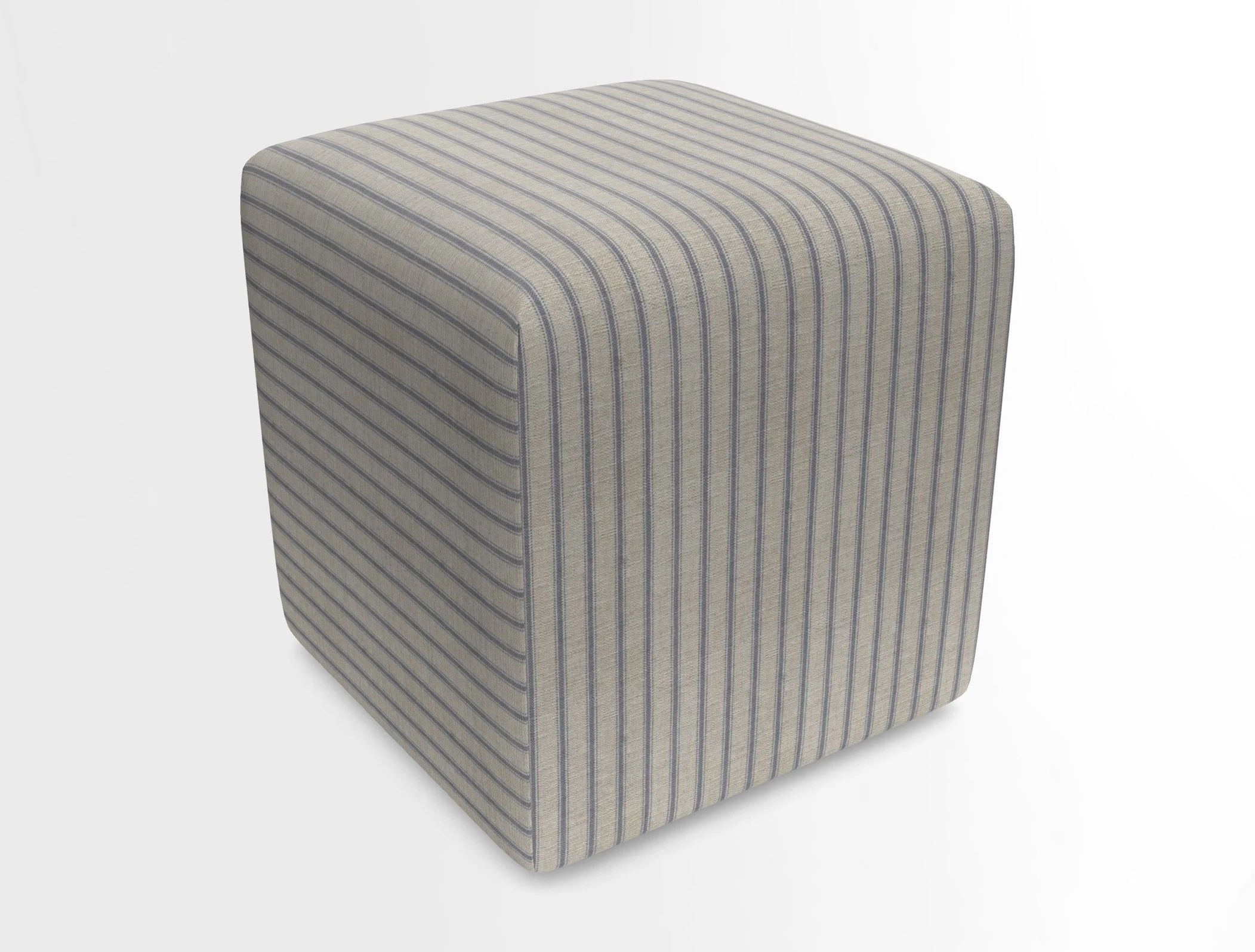 Cube Footstool in Peruvian homespun fabric