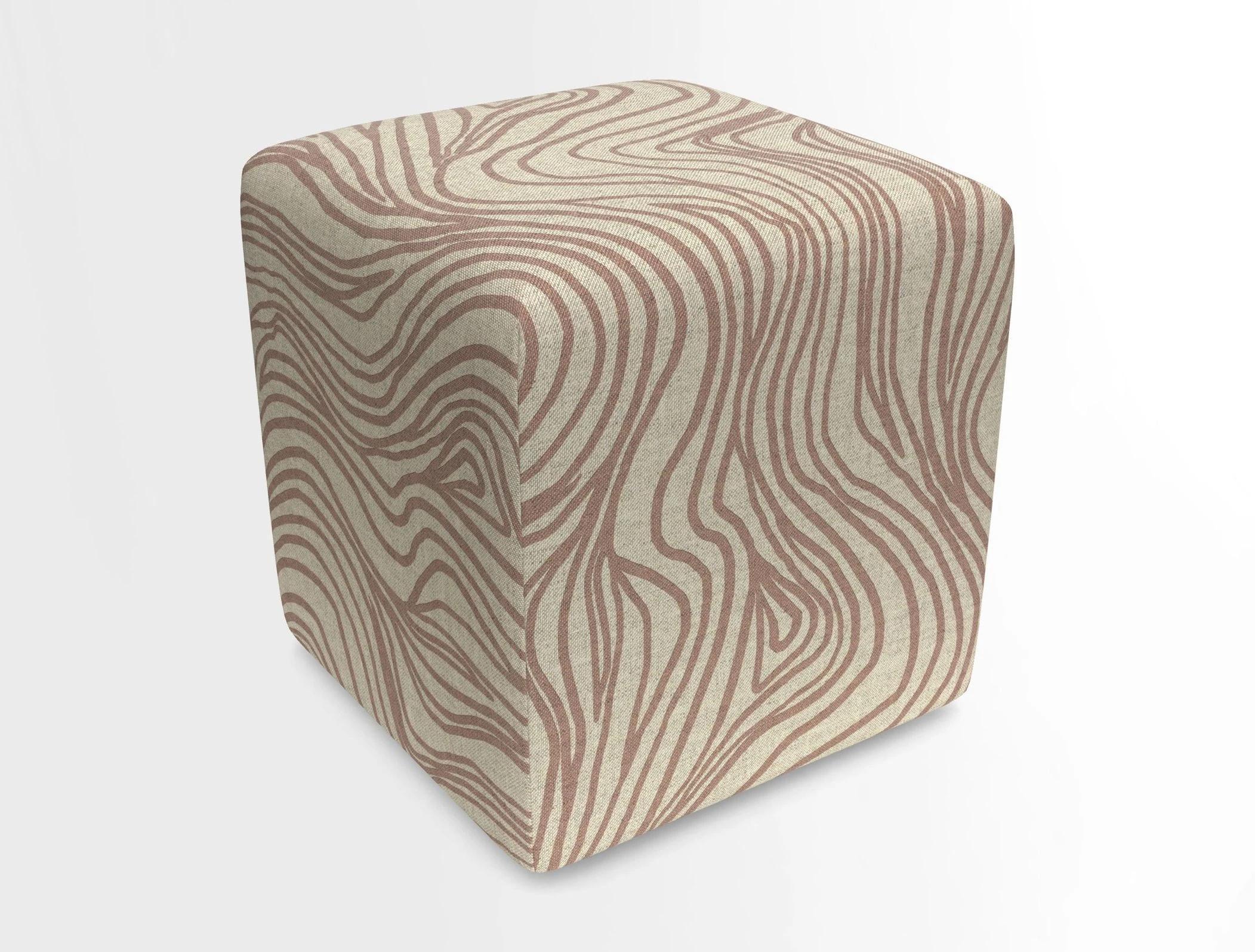 Cube Footstool in Peruvian homespun fabric