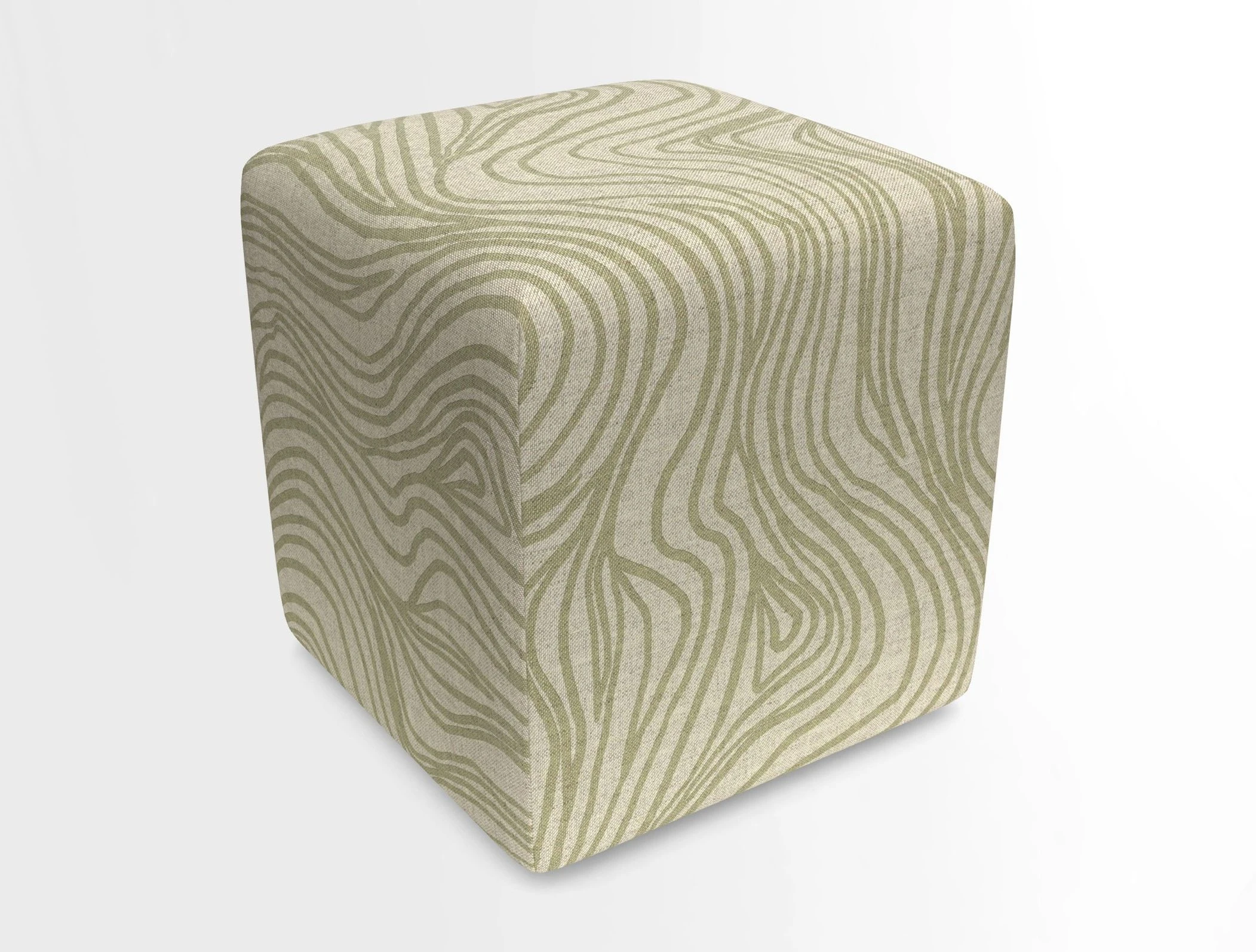 Cube Footstool in Peruvian homespun fabric