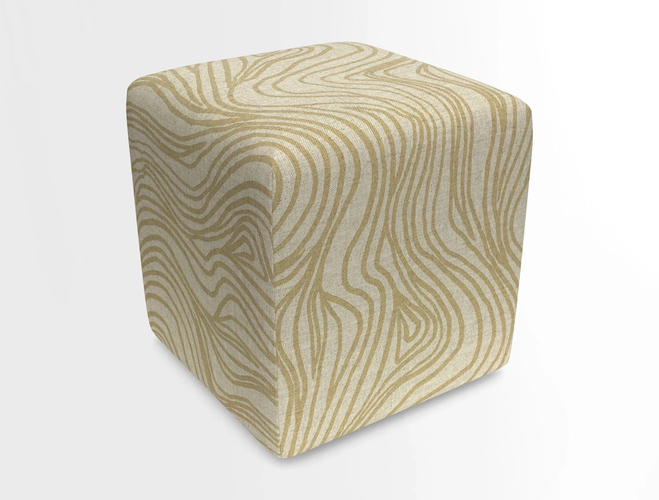 Cube Footstool in Peruvian homespun fabric