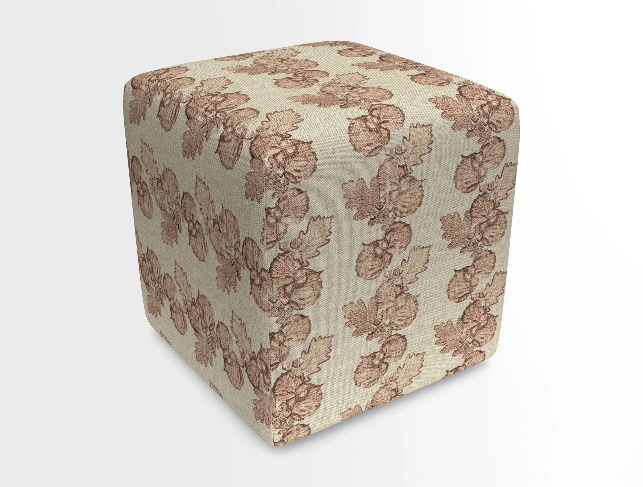 Cube Footstool in Peruvian homespun fabric