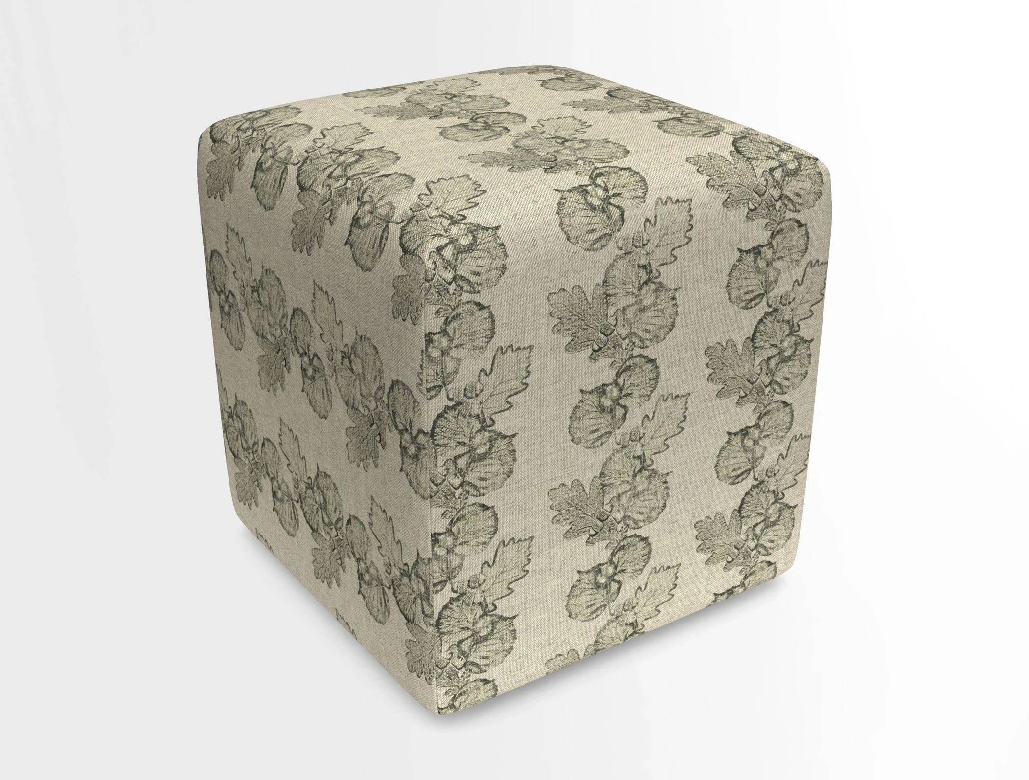 Cube Footstool in Peruvian homespun fabric