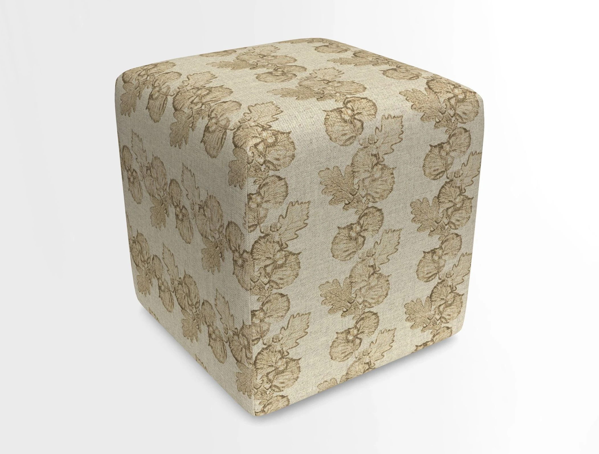 Cube Footstool in Peruvian homespun fabric