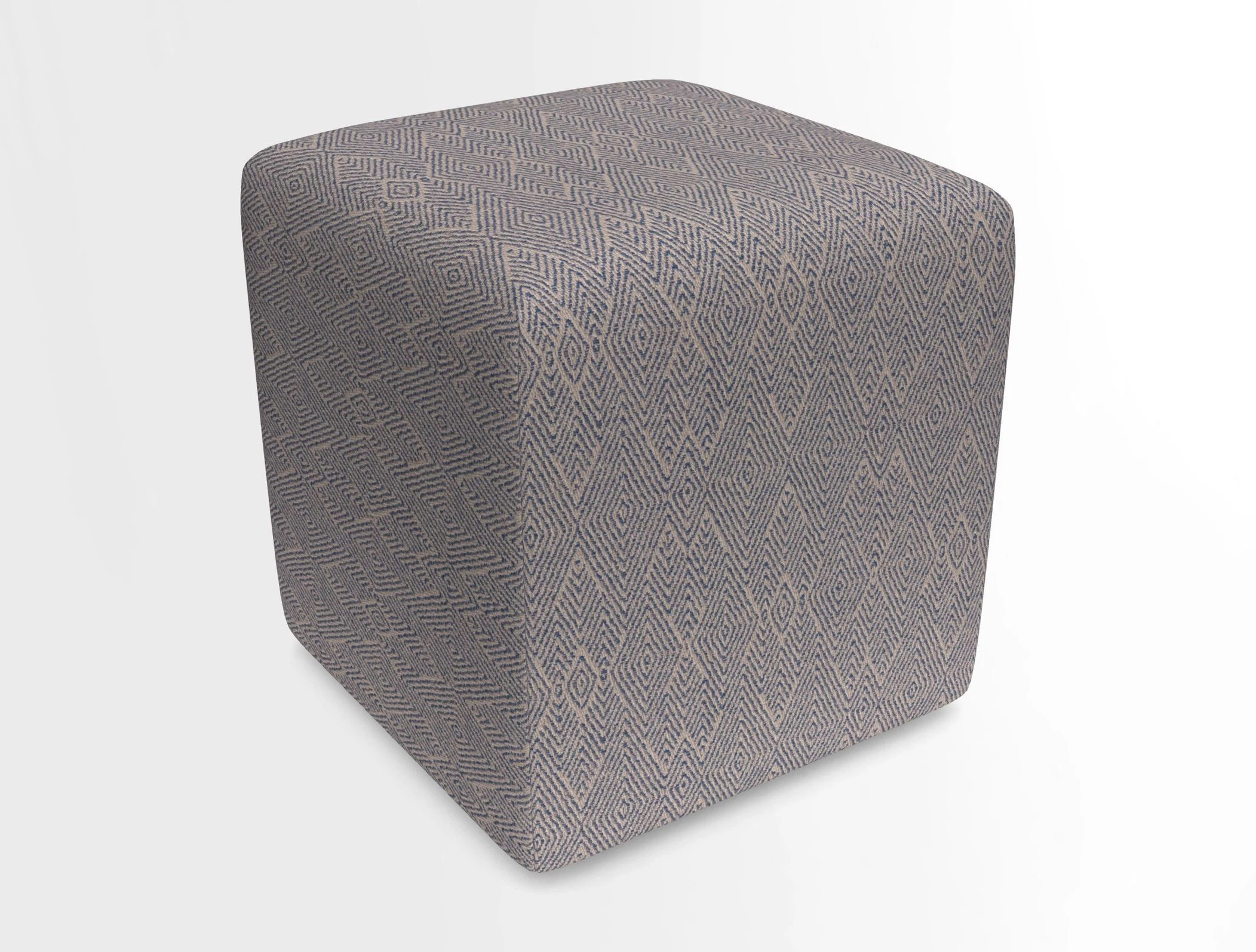 Cube Footstool in Peruvian homespun fabric