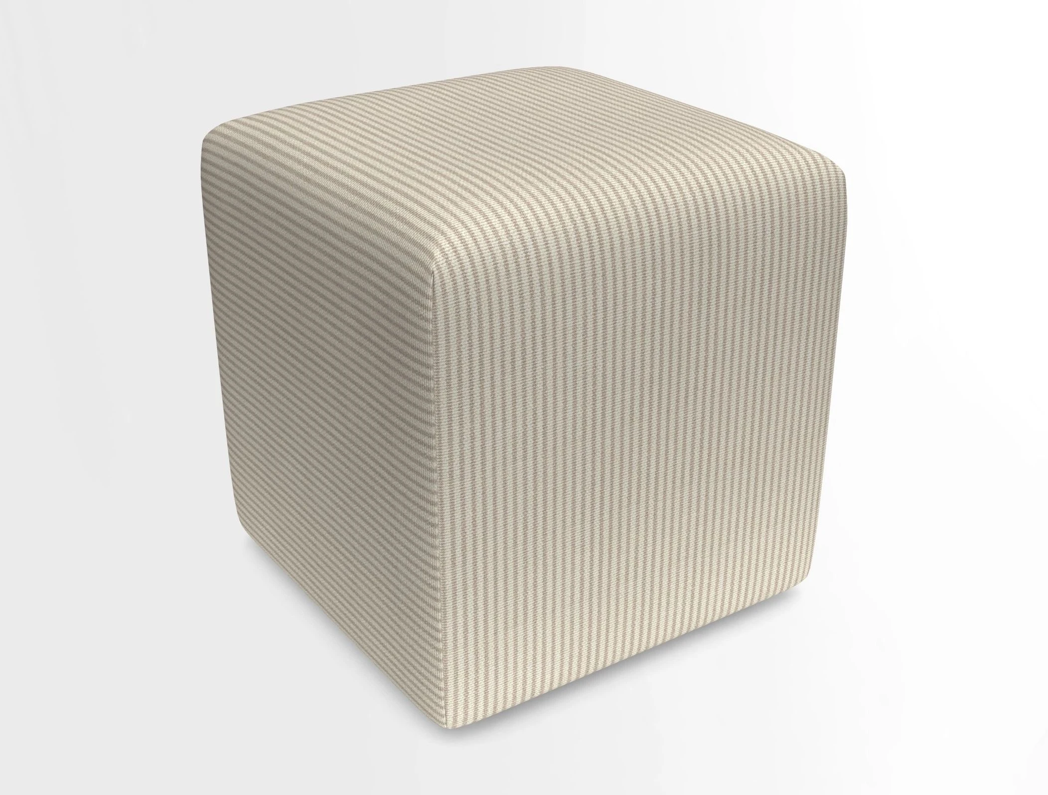 Cube Footstool in Peruvian homespun fabric