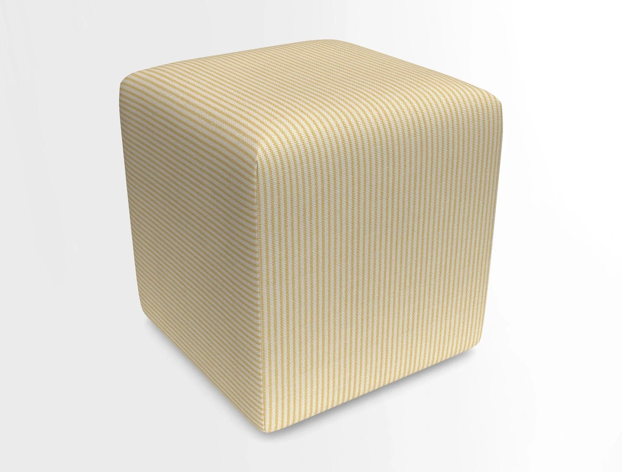 Cube Footstool in Peruvian homespun fabric