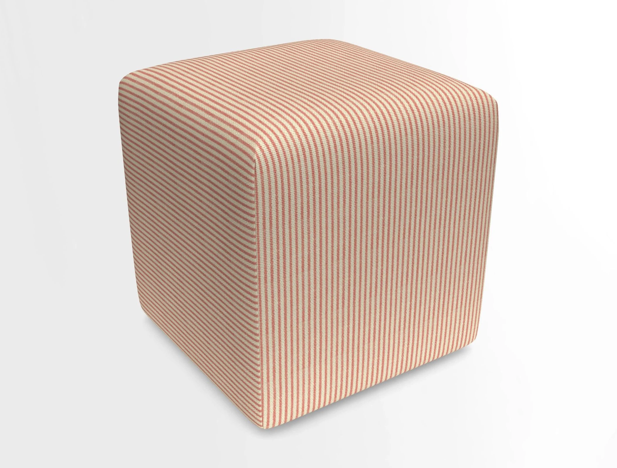 Cube Footstool in Peruvian homespun fabric