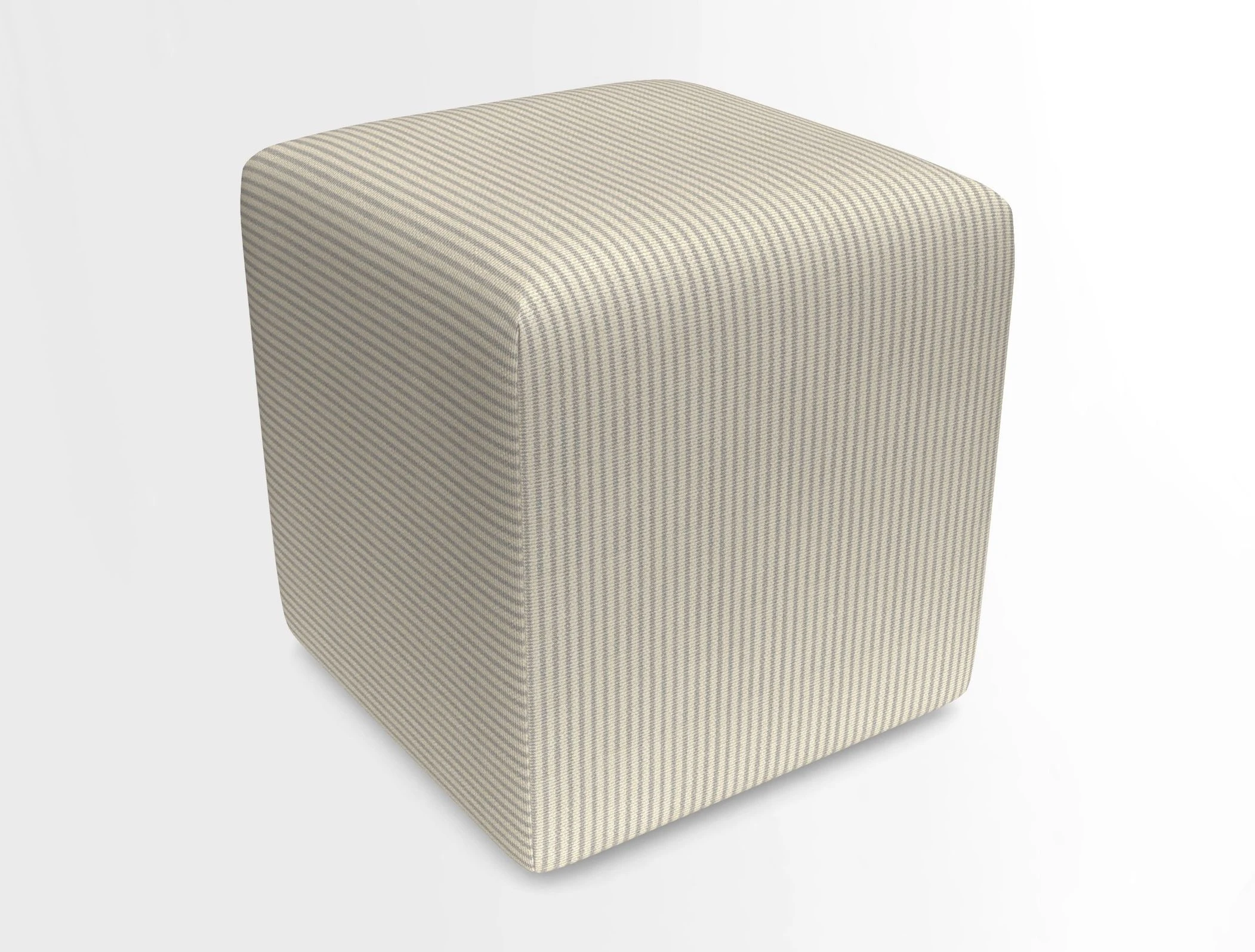Cube Footstool in Peruvian homespun fabric
