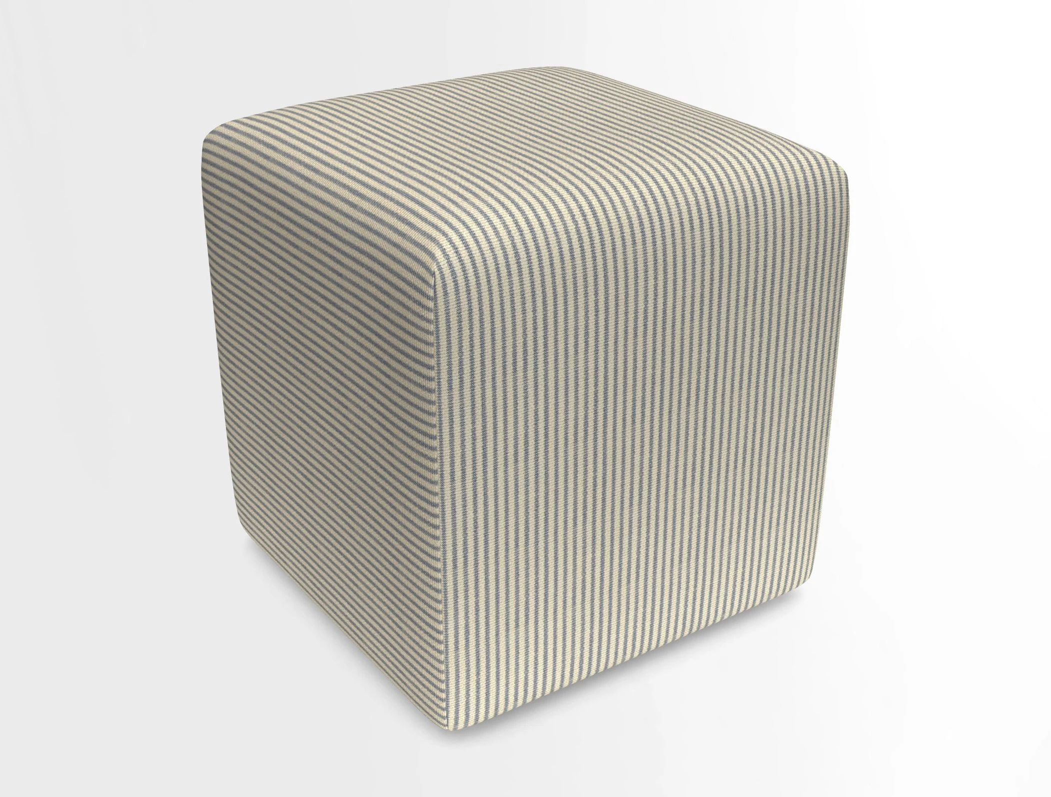 Cube Footstool in Peruvian homespun fabric