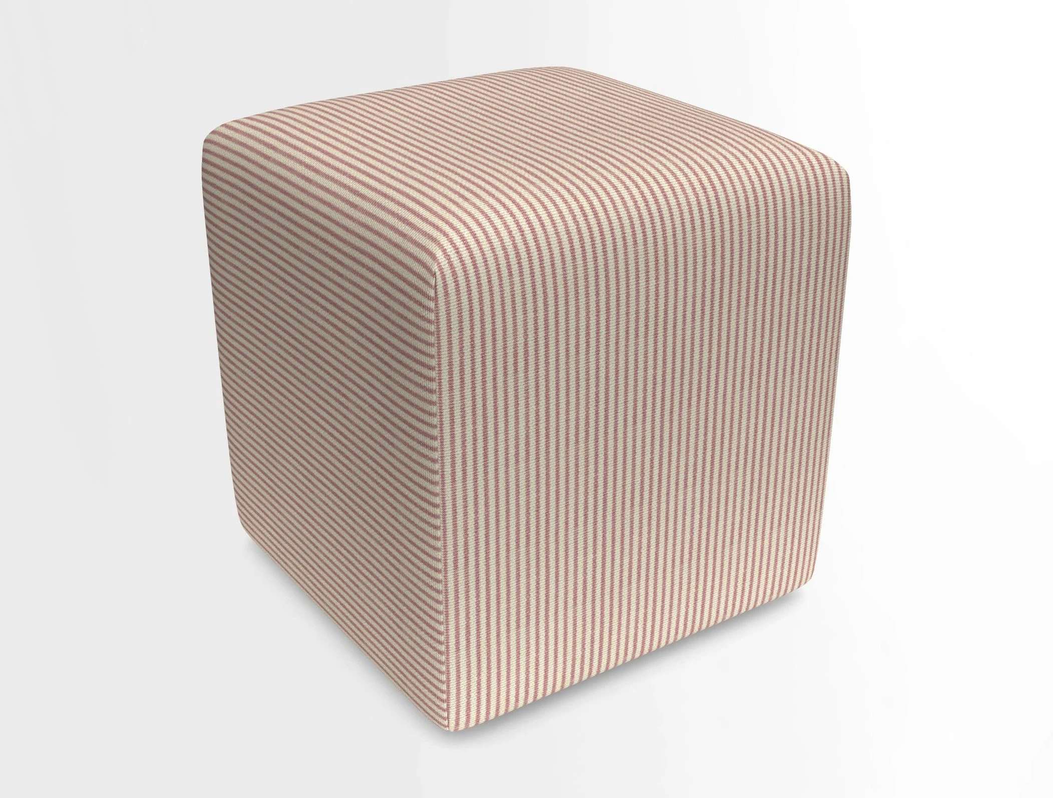 Cube Footstool in Peruvian homespun fabric