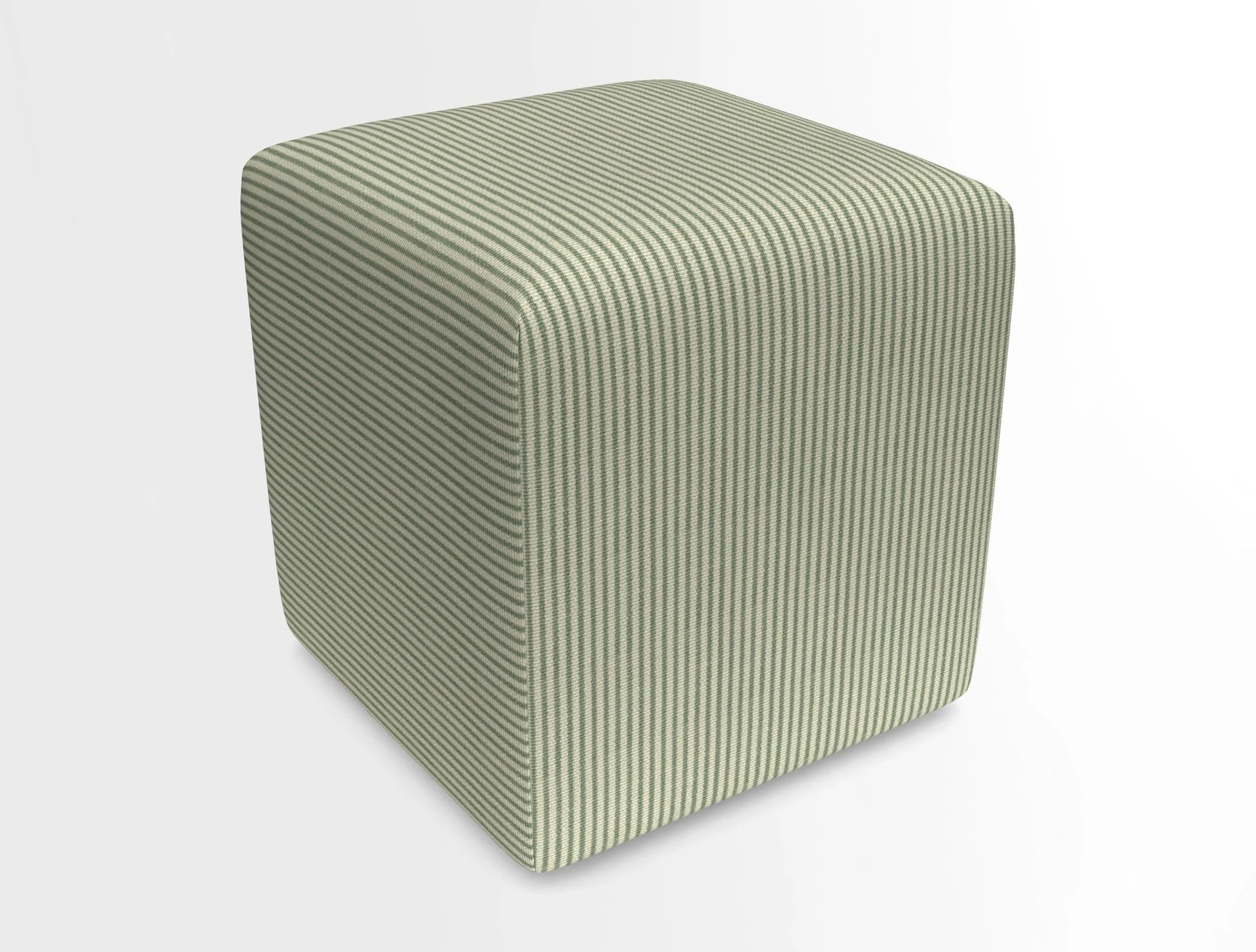 Cube Footstool in Peruvian homespun fabric
