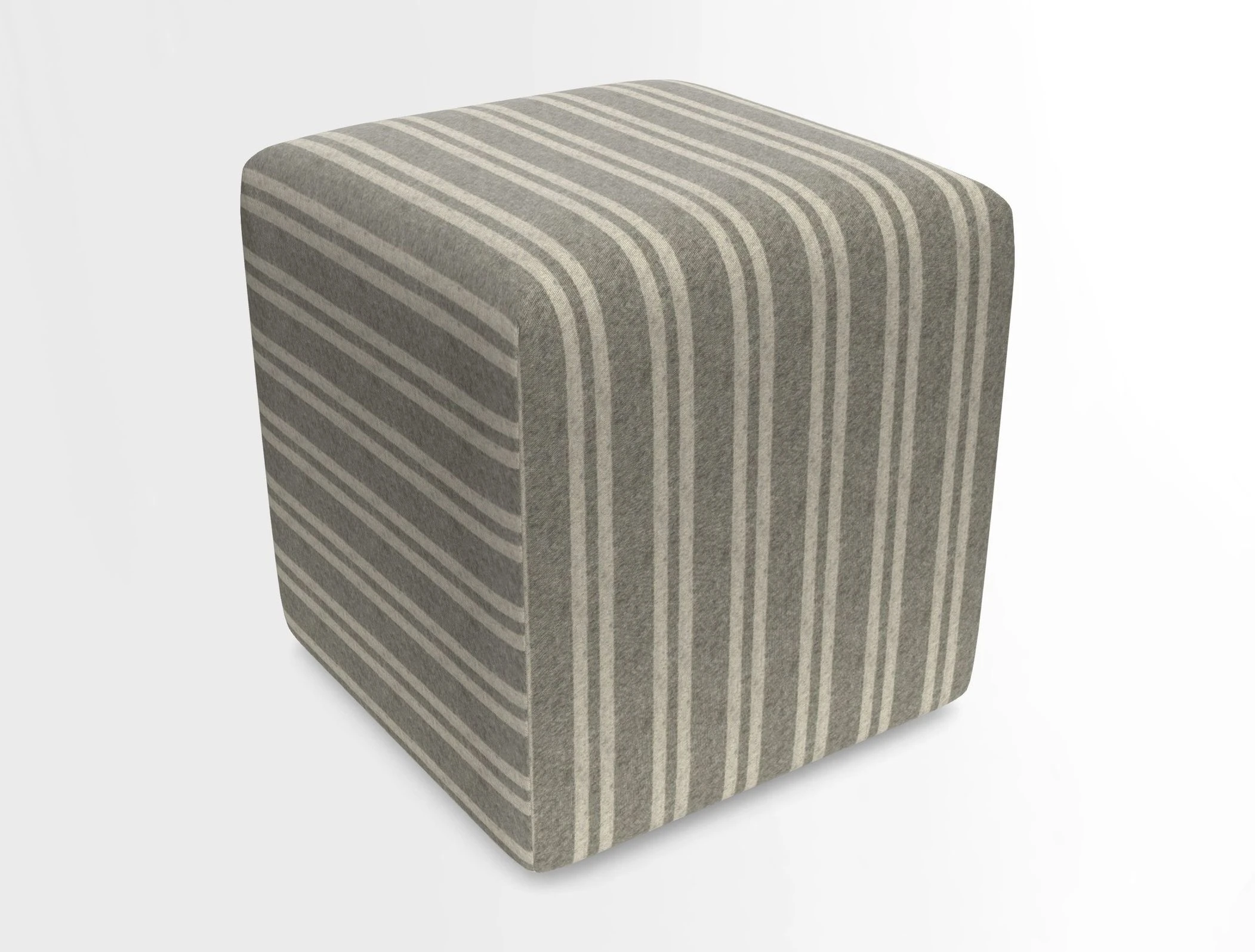 Cube Footstool in Peruvian homespun fabric