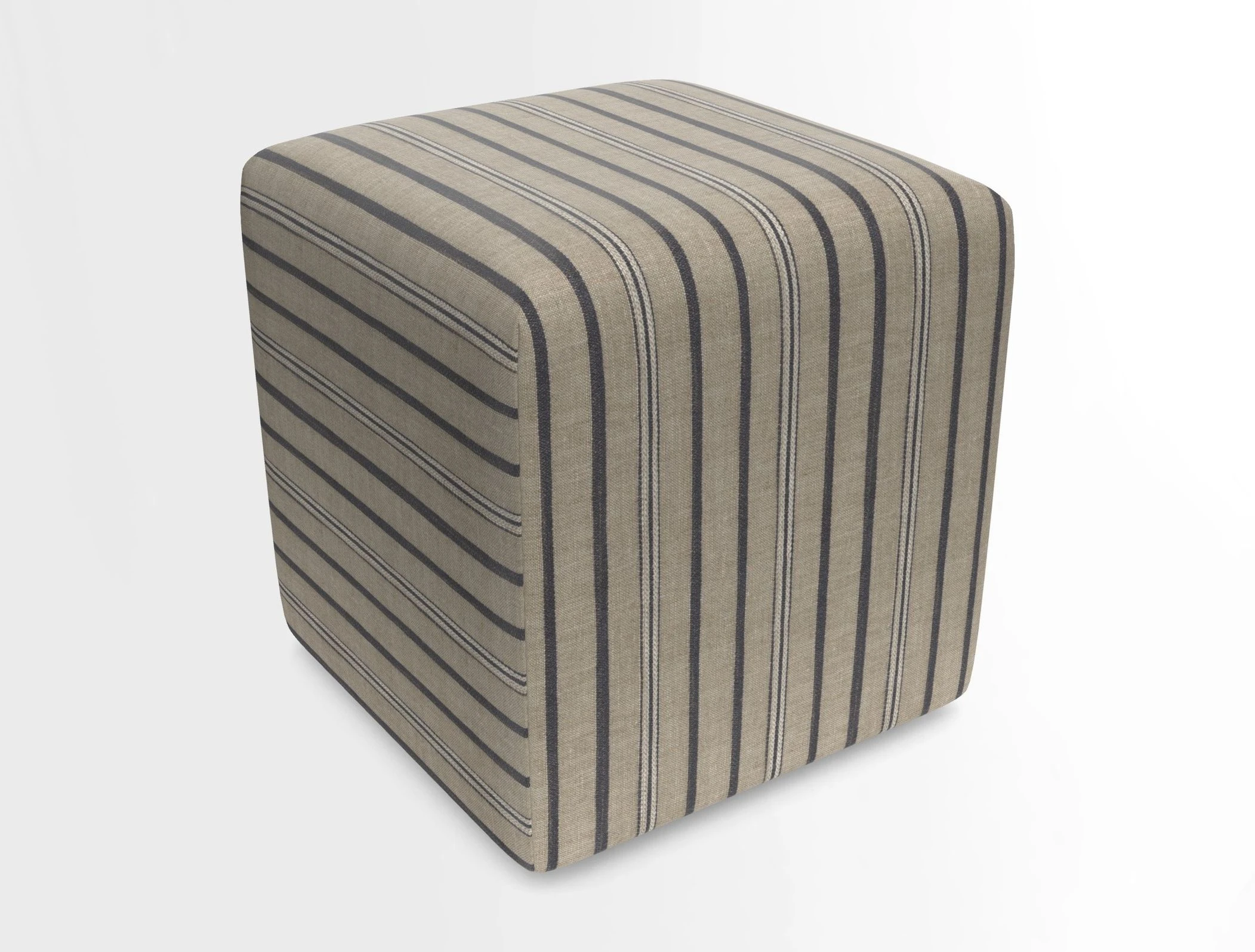 Cube Footstool in Peruvian homespun fabric