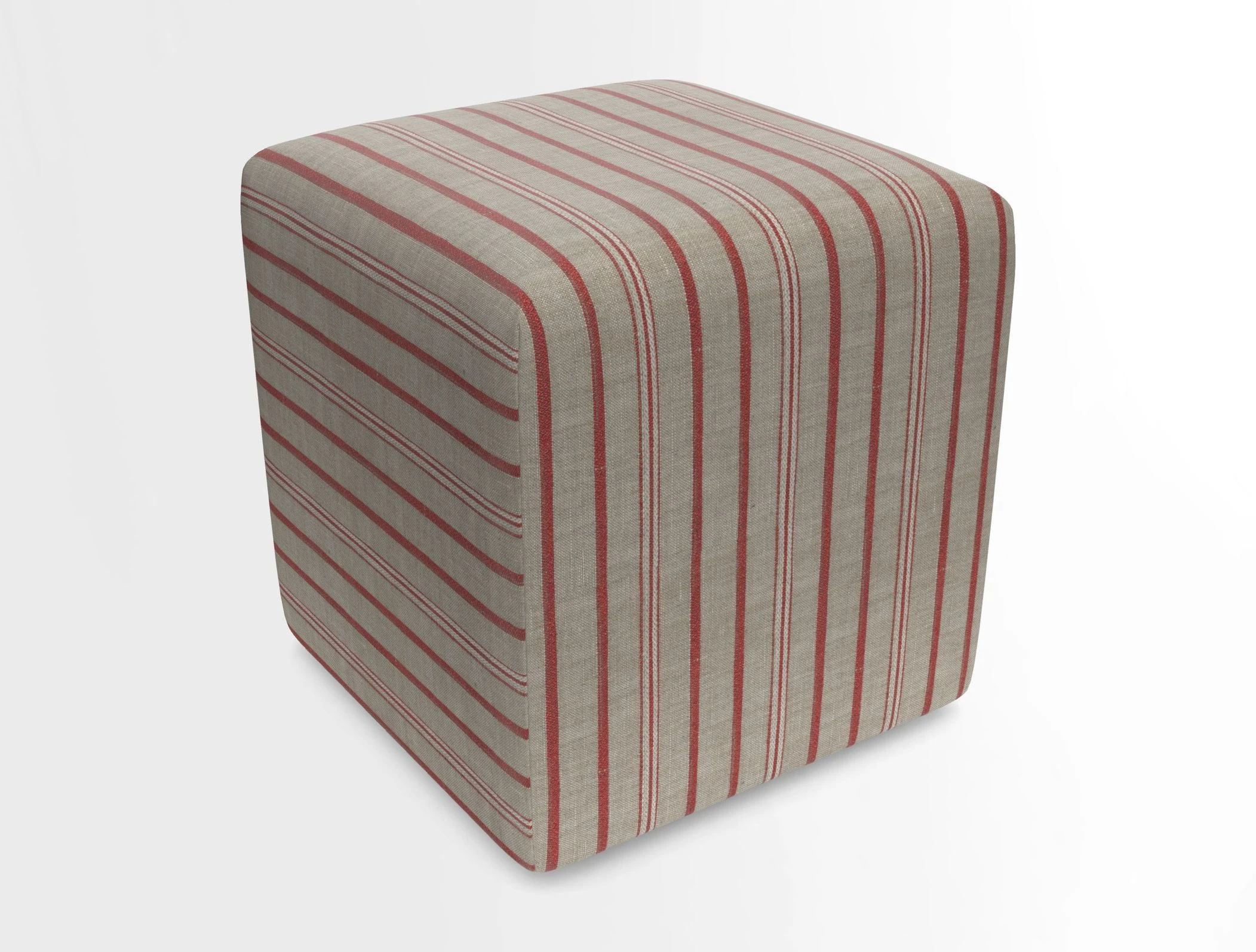 Cube Footstool in Peruvian homespun fabric