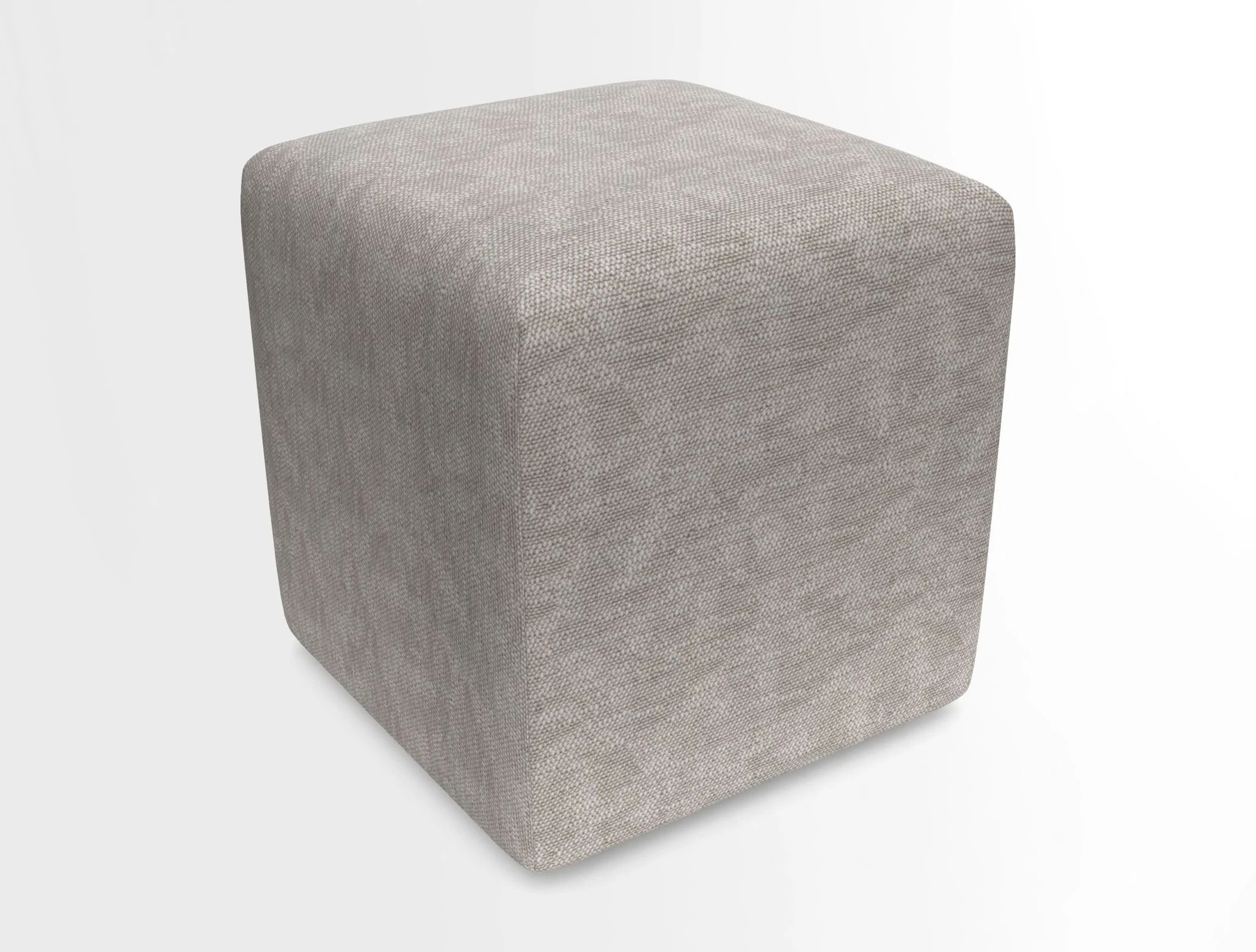Cube Footstool in Peruvian homespun fabric