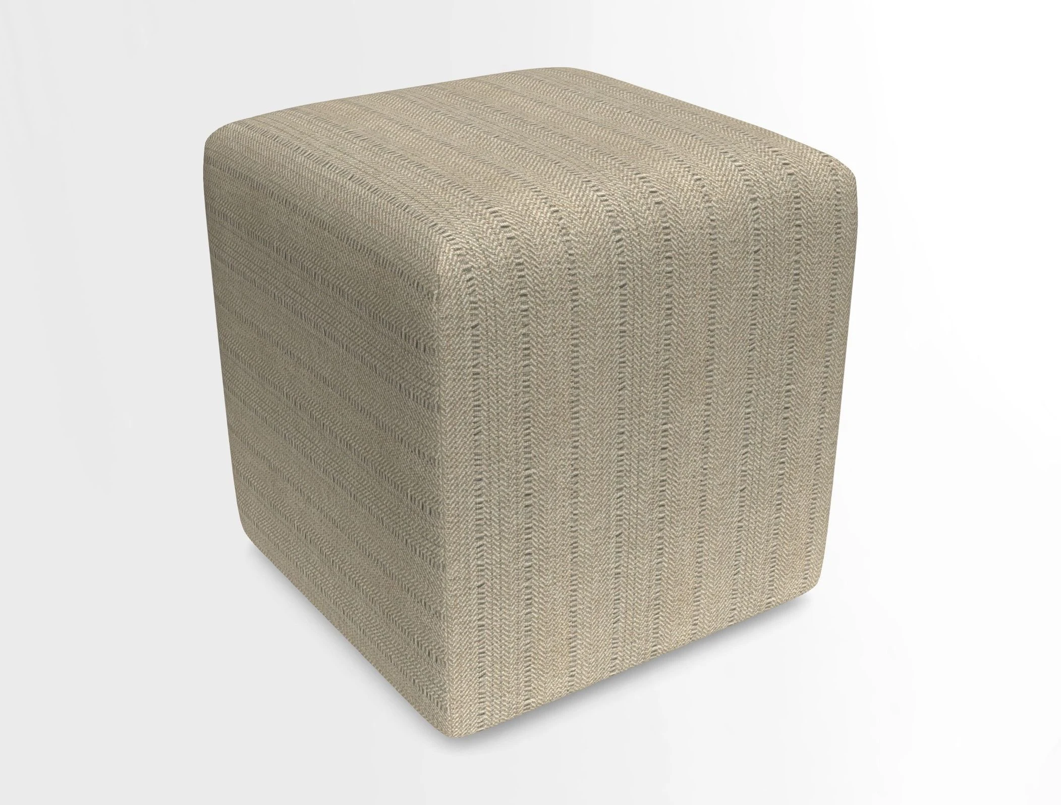 Cube Footstool in Peruvian homespun fabric