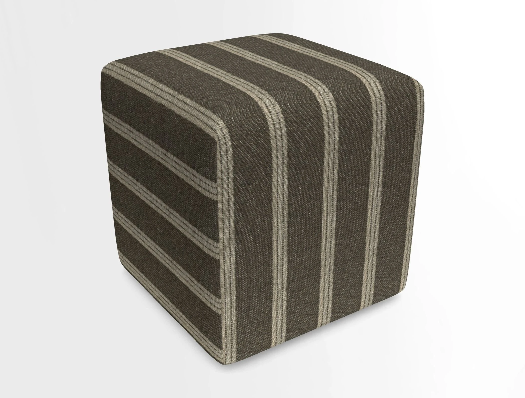 Cube Footstool in Peruvian homespun fabric