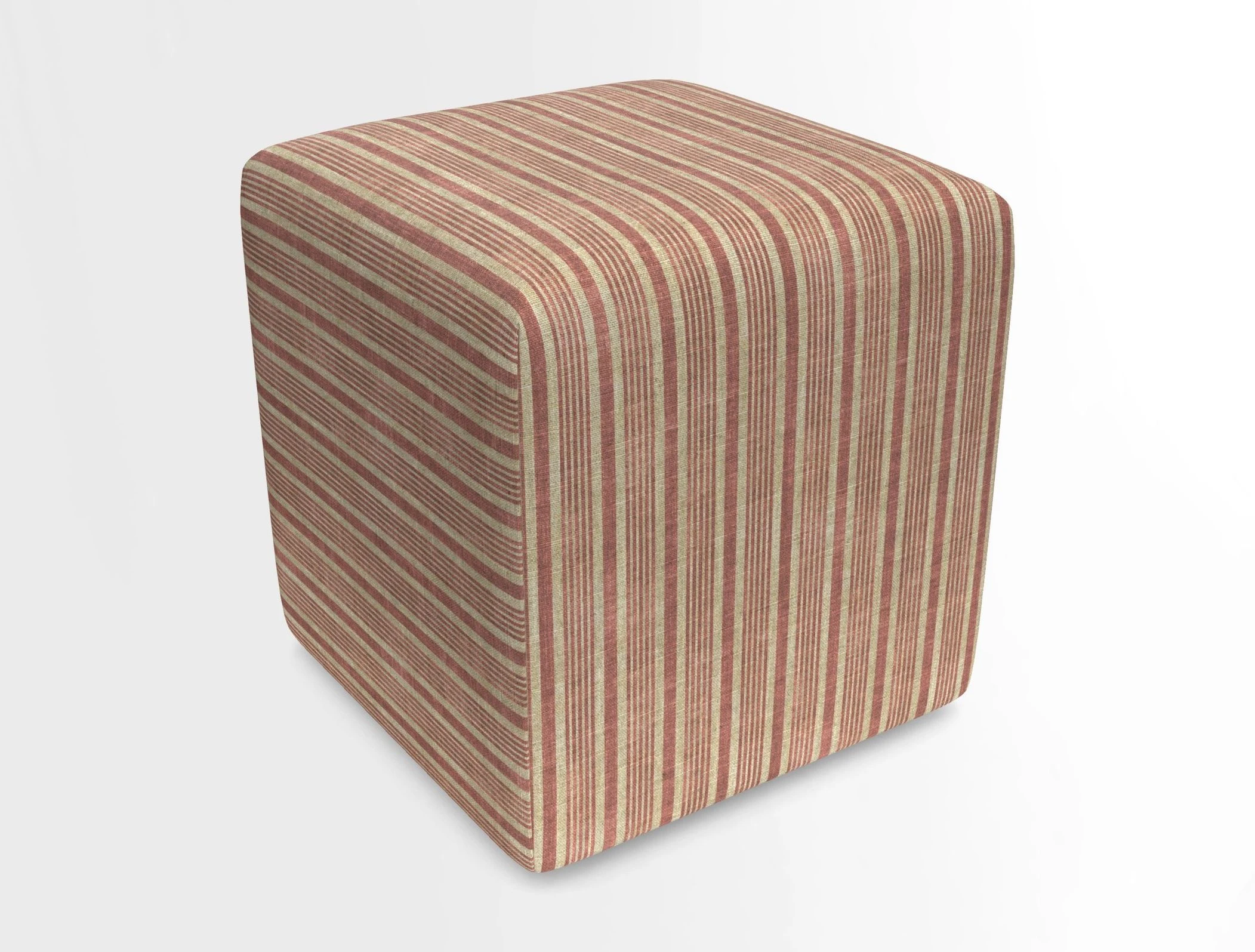 Cube Footstool in Peruvian homespun fabric