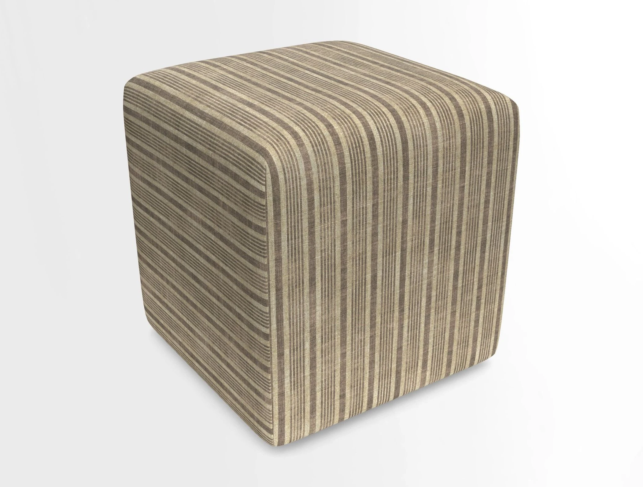 Cube Footstool in Peruvian homespun fabric