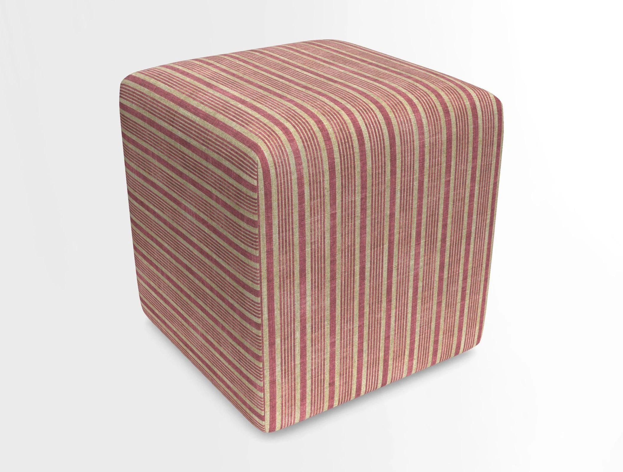 Cube Footstool in Peruvian homespun fabric