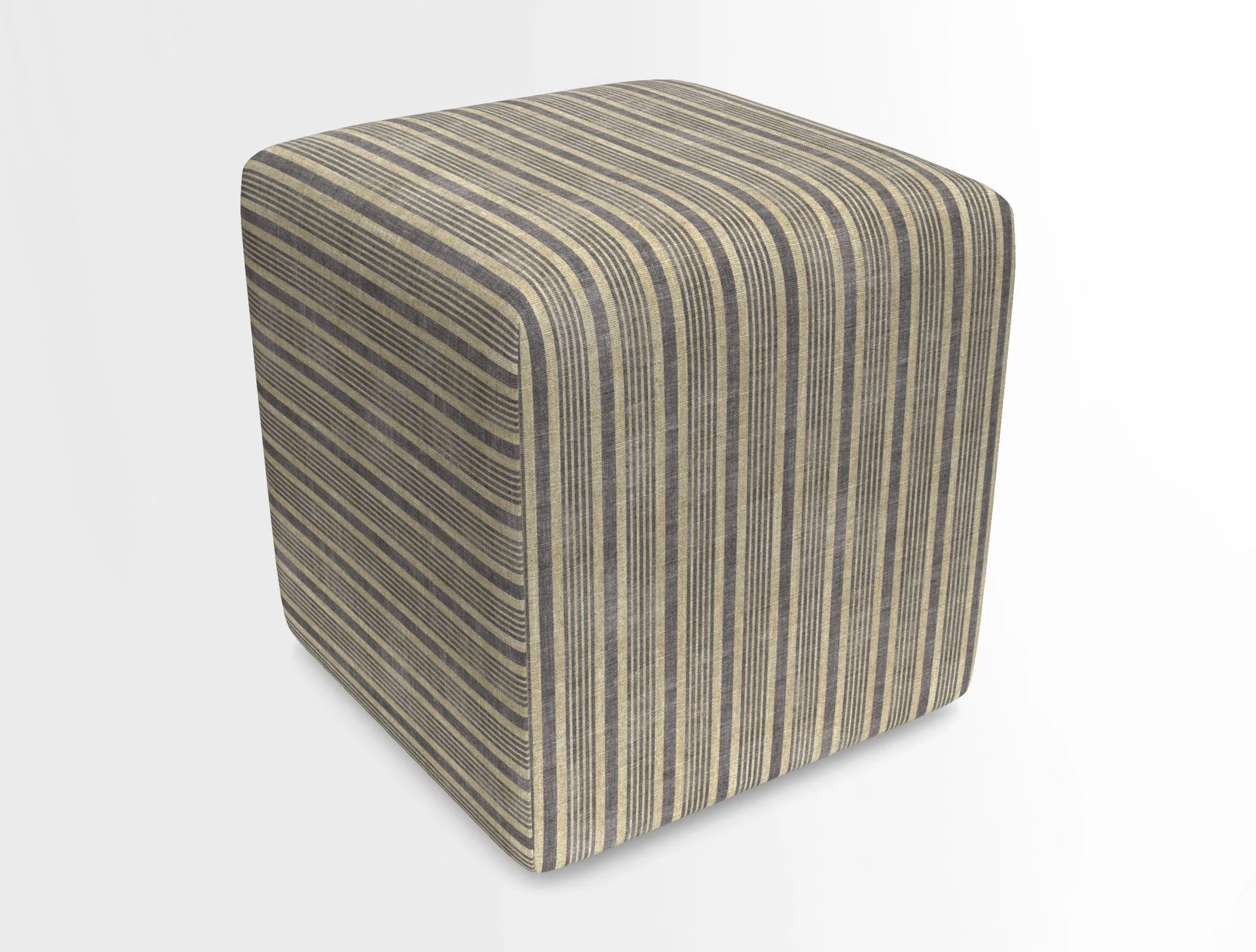 Cube Footstool in Peruvian homespun fabric