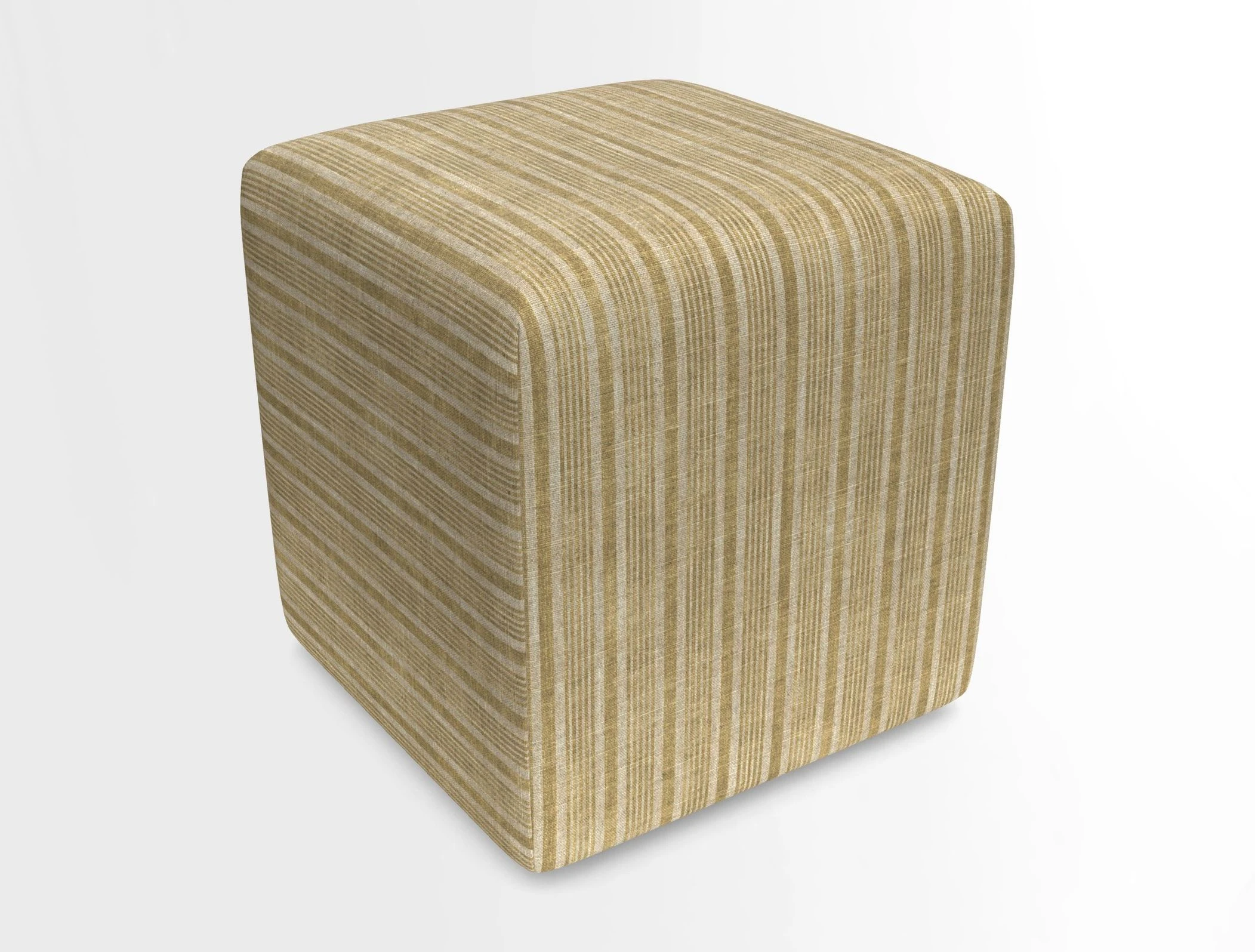 Cube Footstool in Peruvian homespun fabric