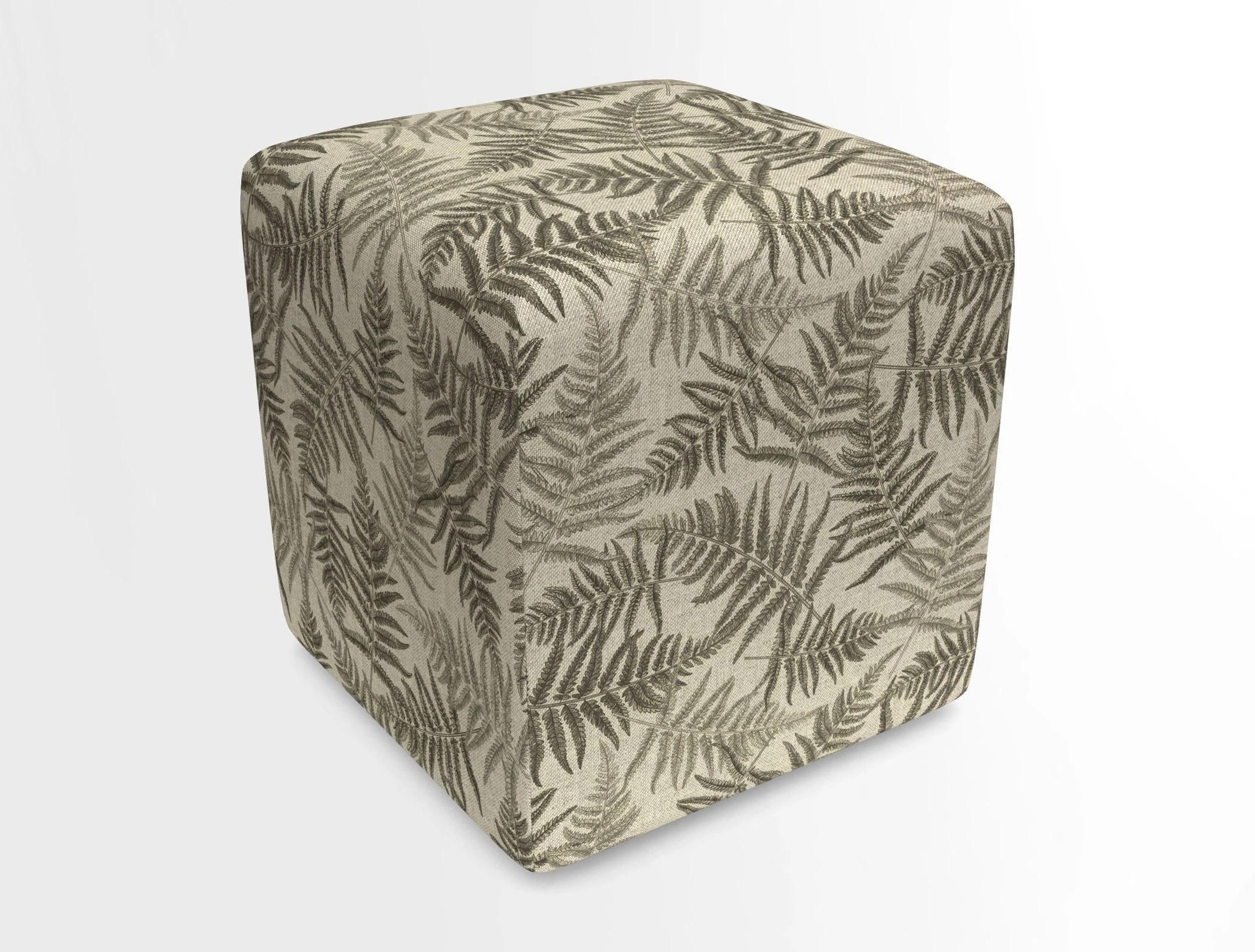 Cube Footstool in Peruvian homespun fabric