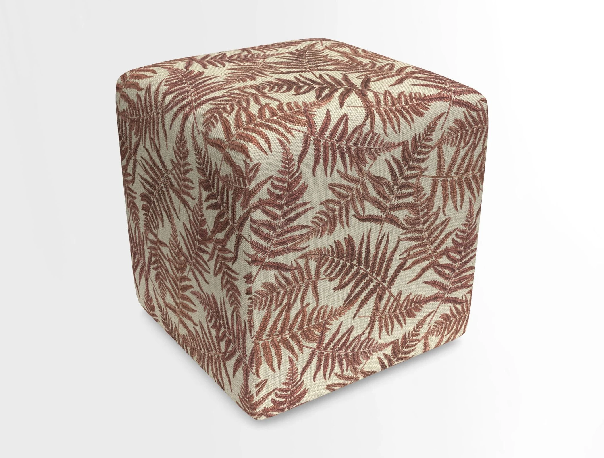 Cube Footstool in Peruvian homespun fabric