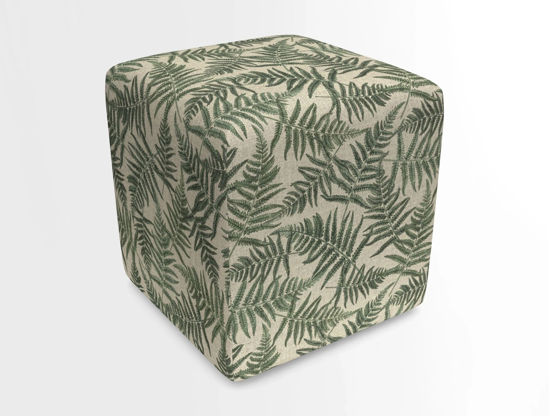 Cube Footstool in Peruvian homespun fabric