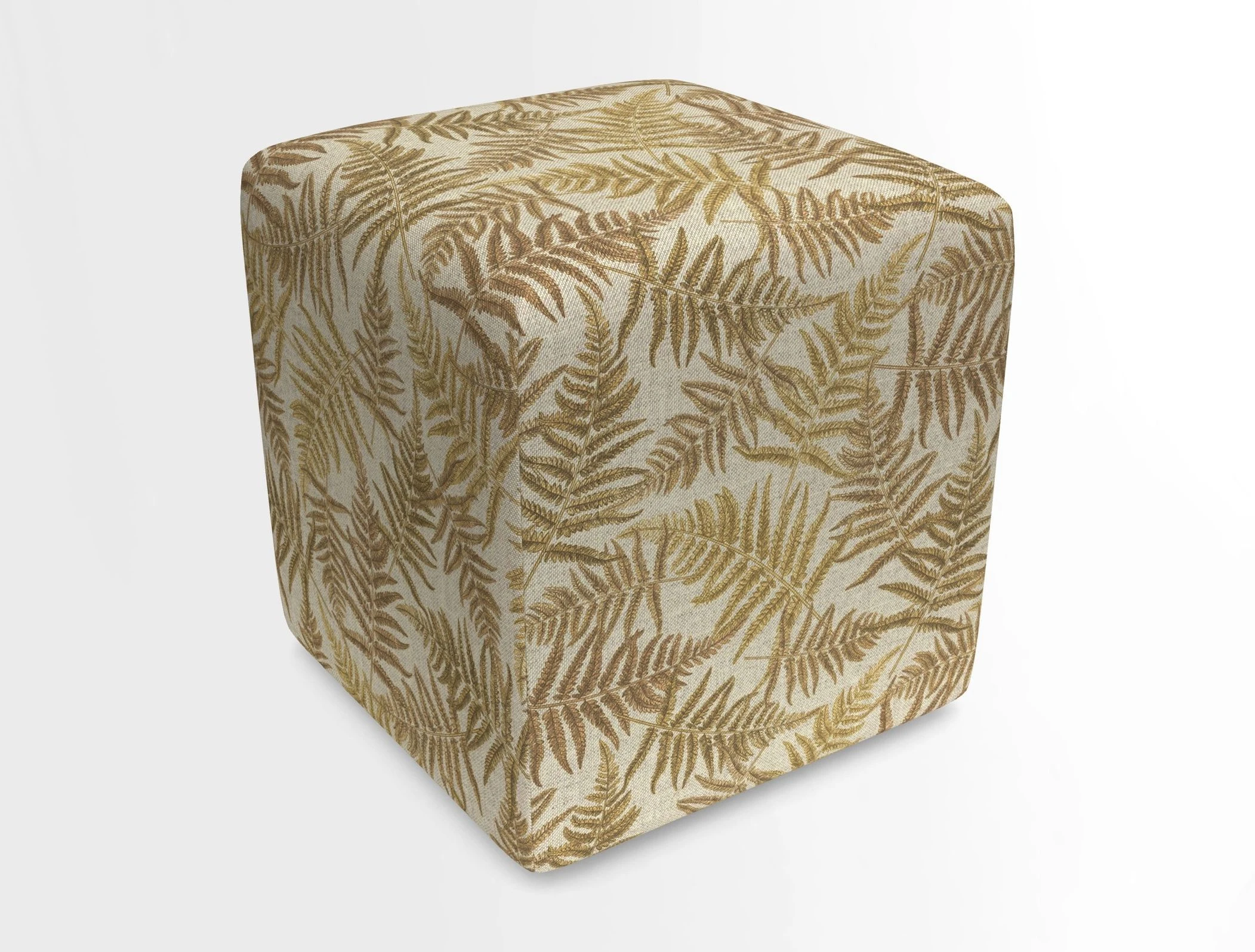 Cube Footstool in Peruvian homespun fabric