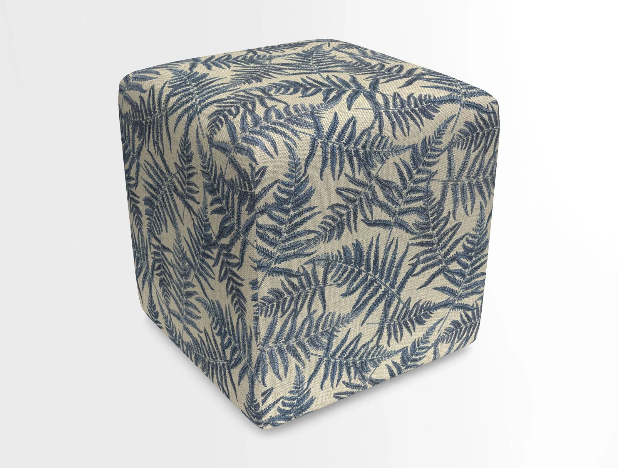 Cube Footstool in Peruvian homespun fabric