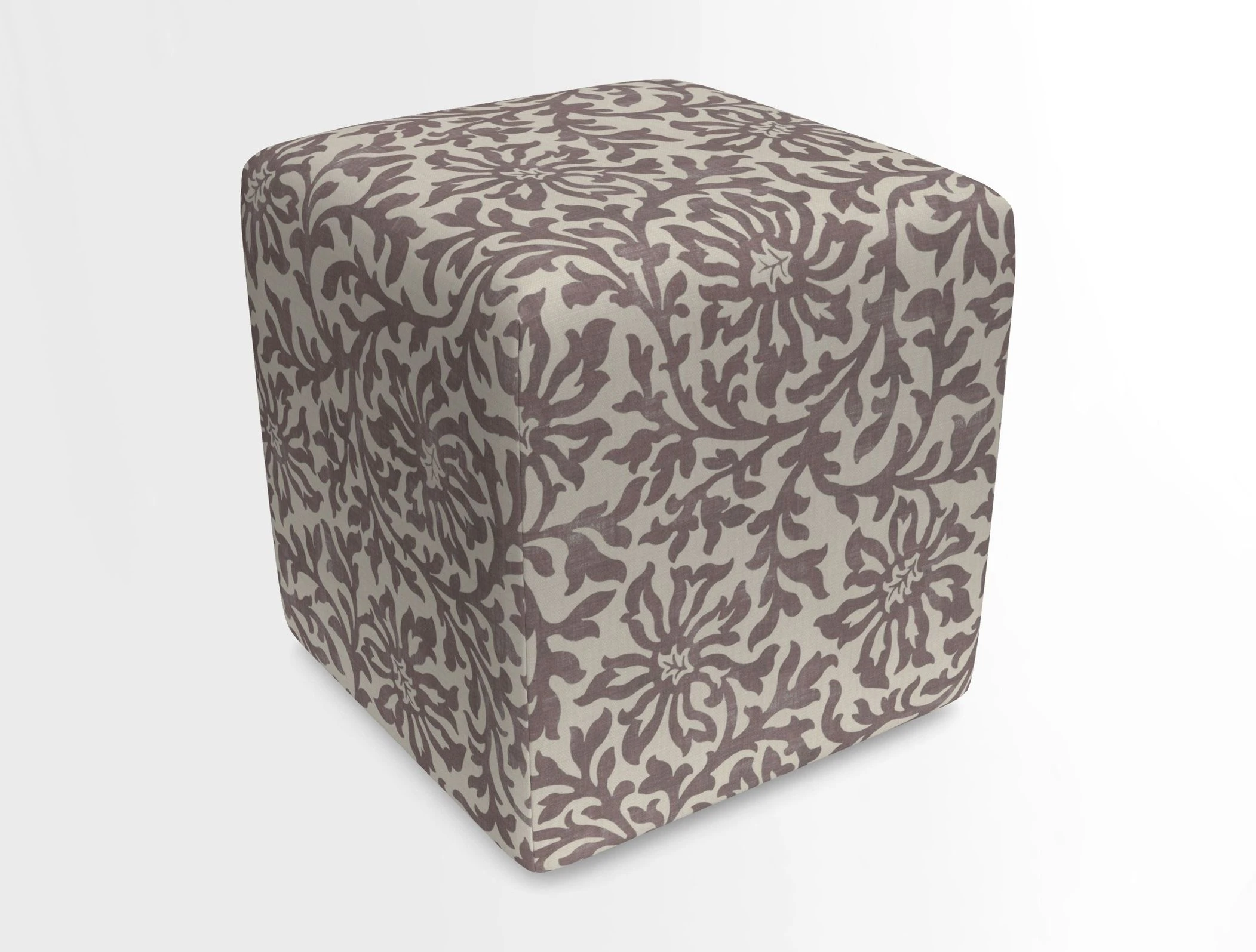 Cube Footstool in Peruvian homespun fabric