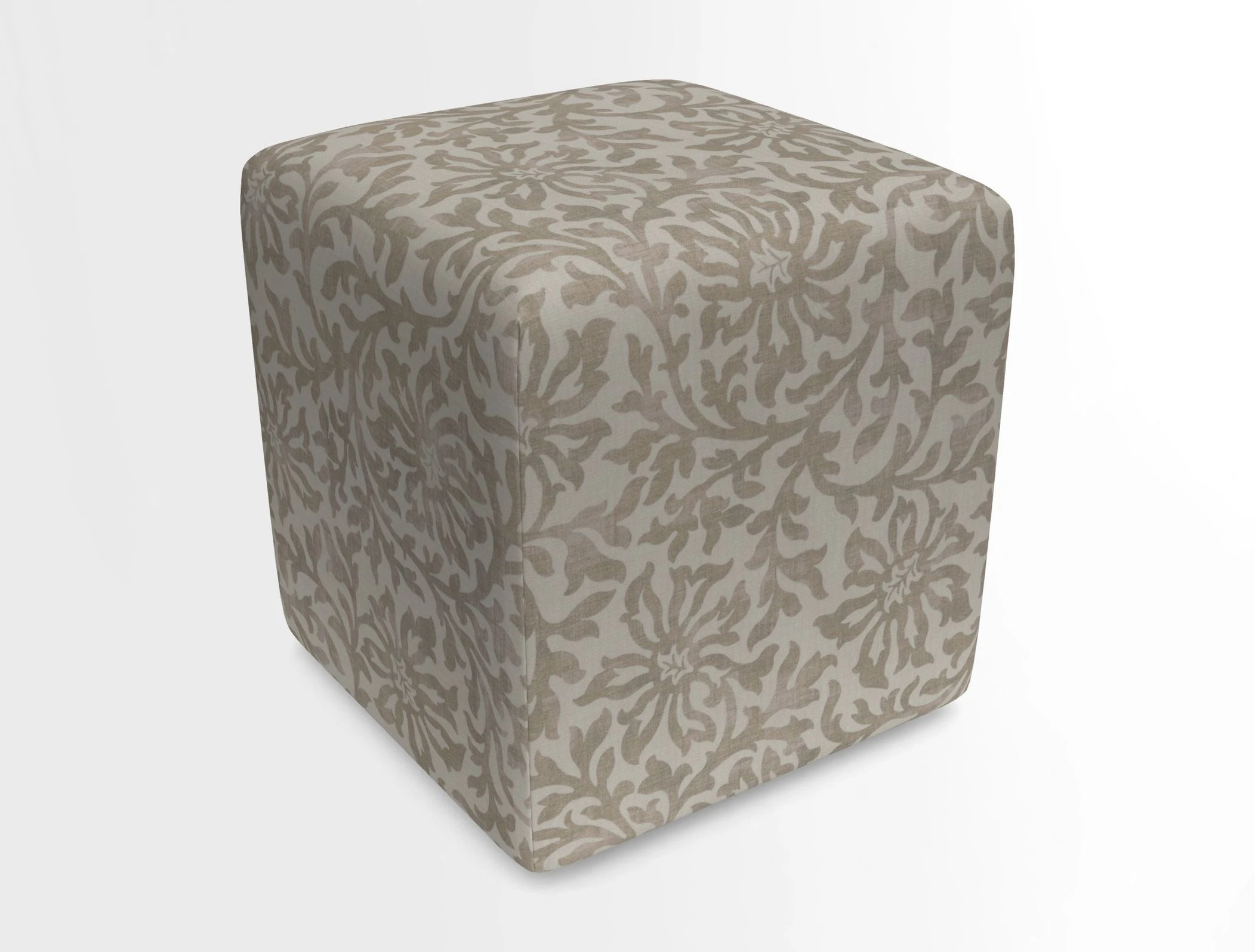 Cube Footstool in Peruvian homespun fabric