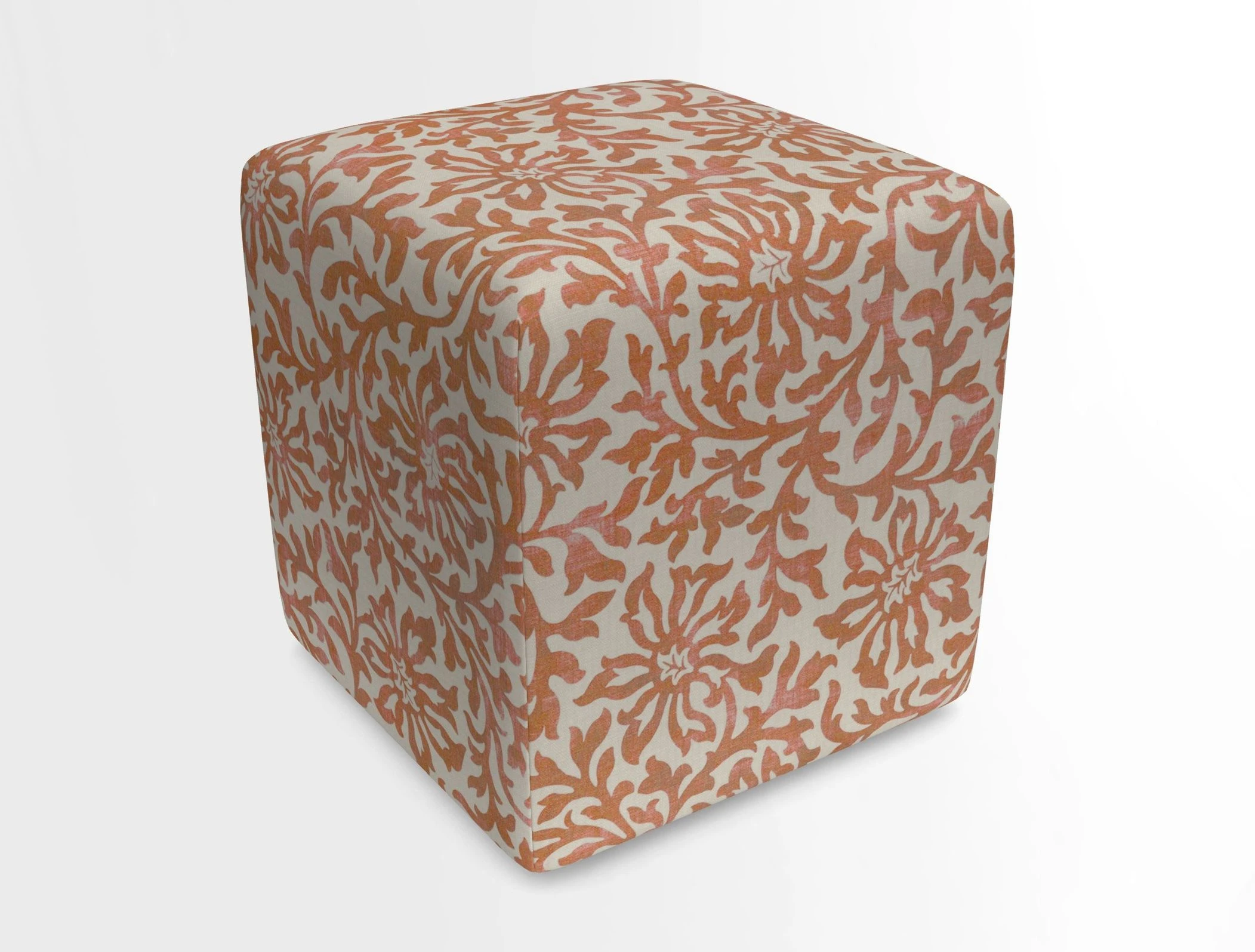 Cube Footstool in Peruvian homespun fabric