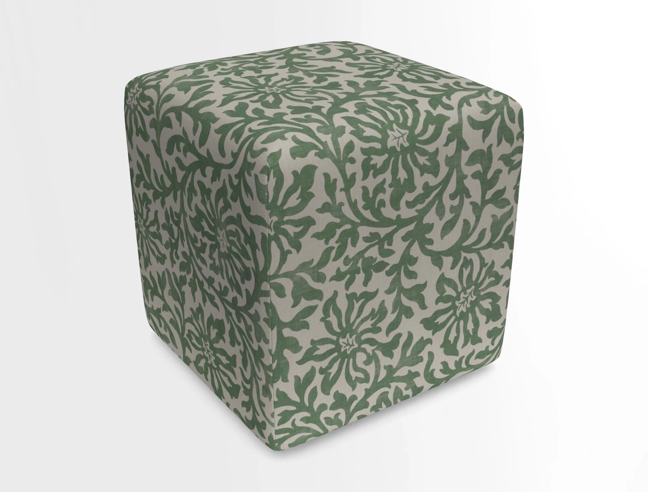 Cube Footstool in Peruvian homespun fabric