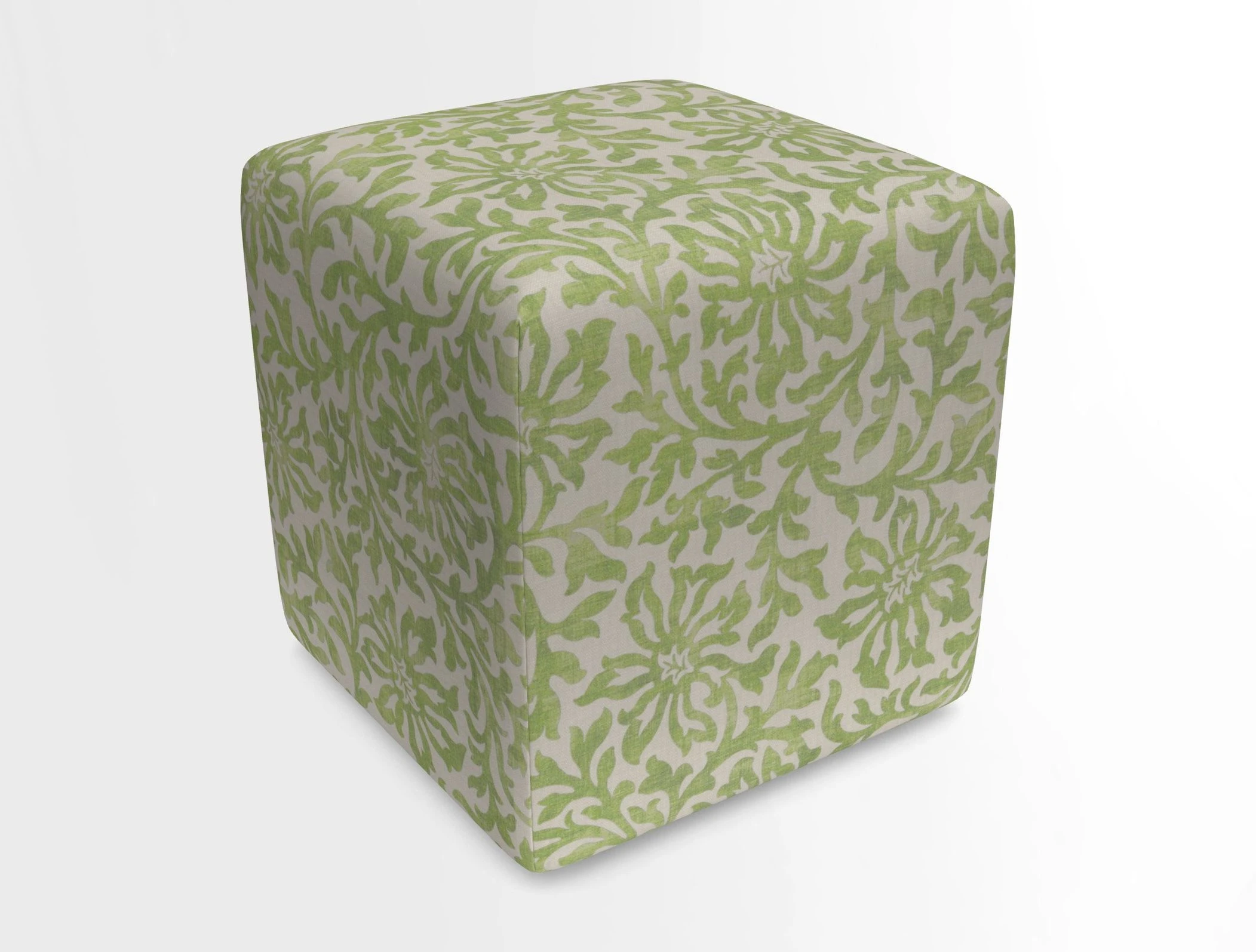 Cube Footstool in Peruvian homespun fabric