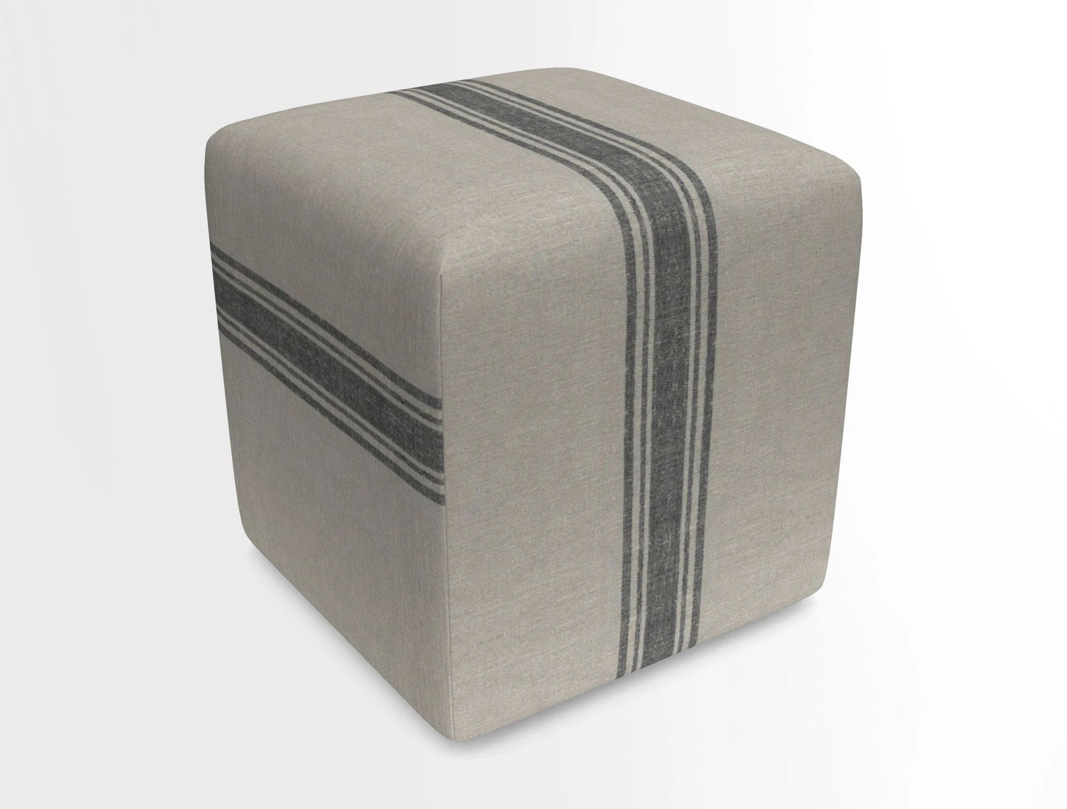 Cube Footstool in Peruvian homespun fabric