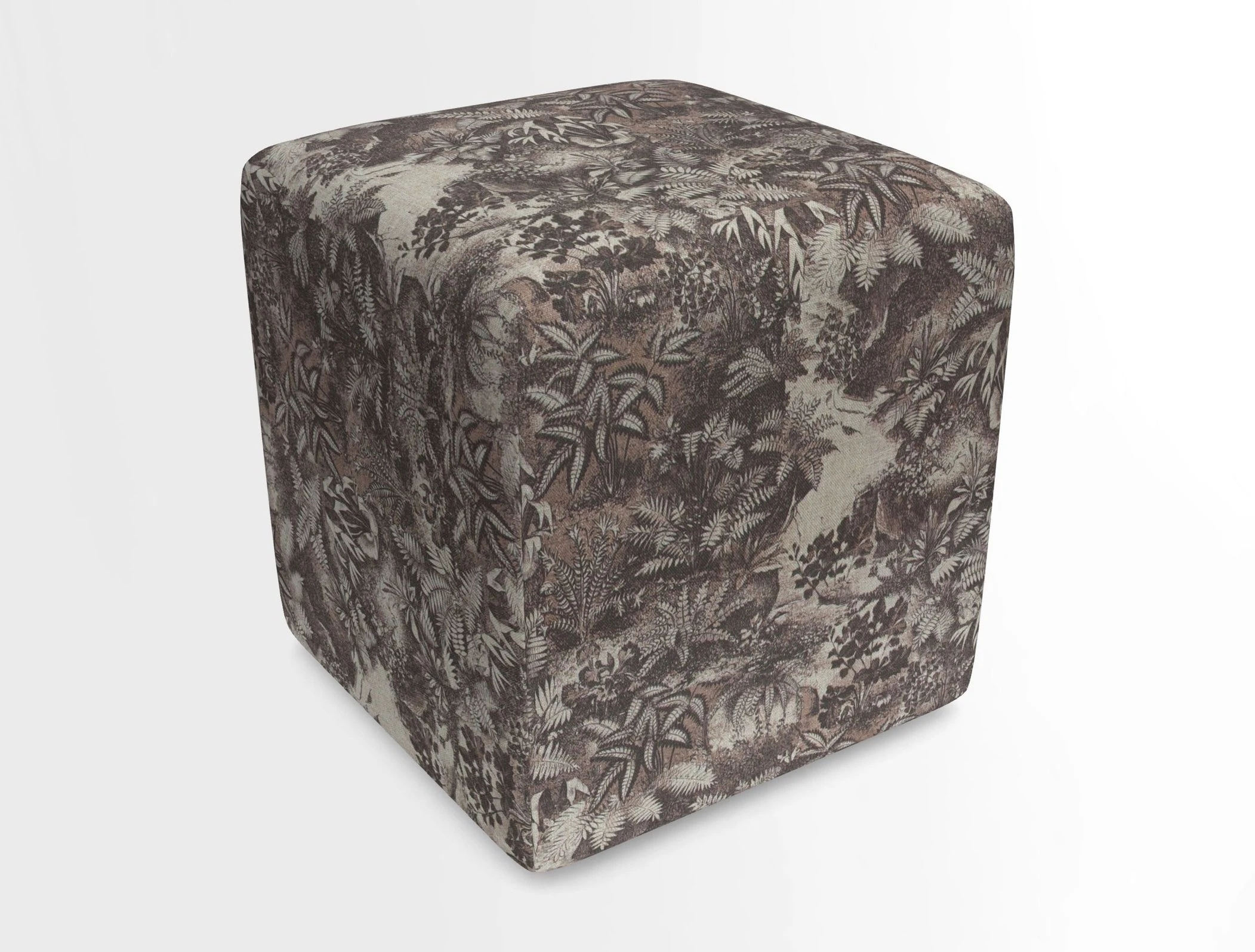 Cube Footstool in Peruvian homespun fabric