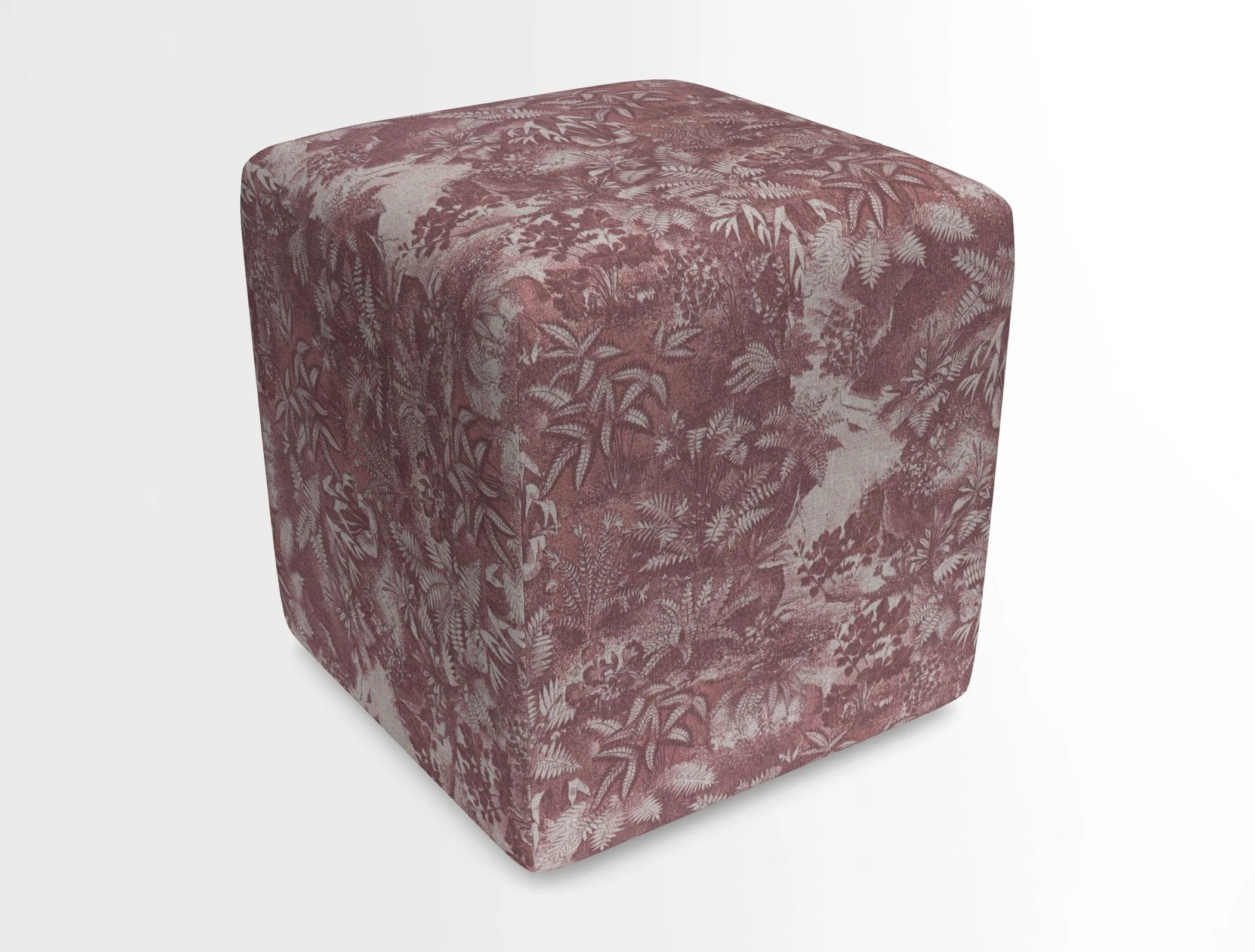 Cube Footstool in Peruvian homespun fabric