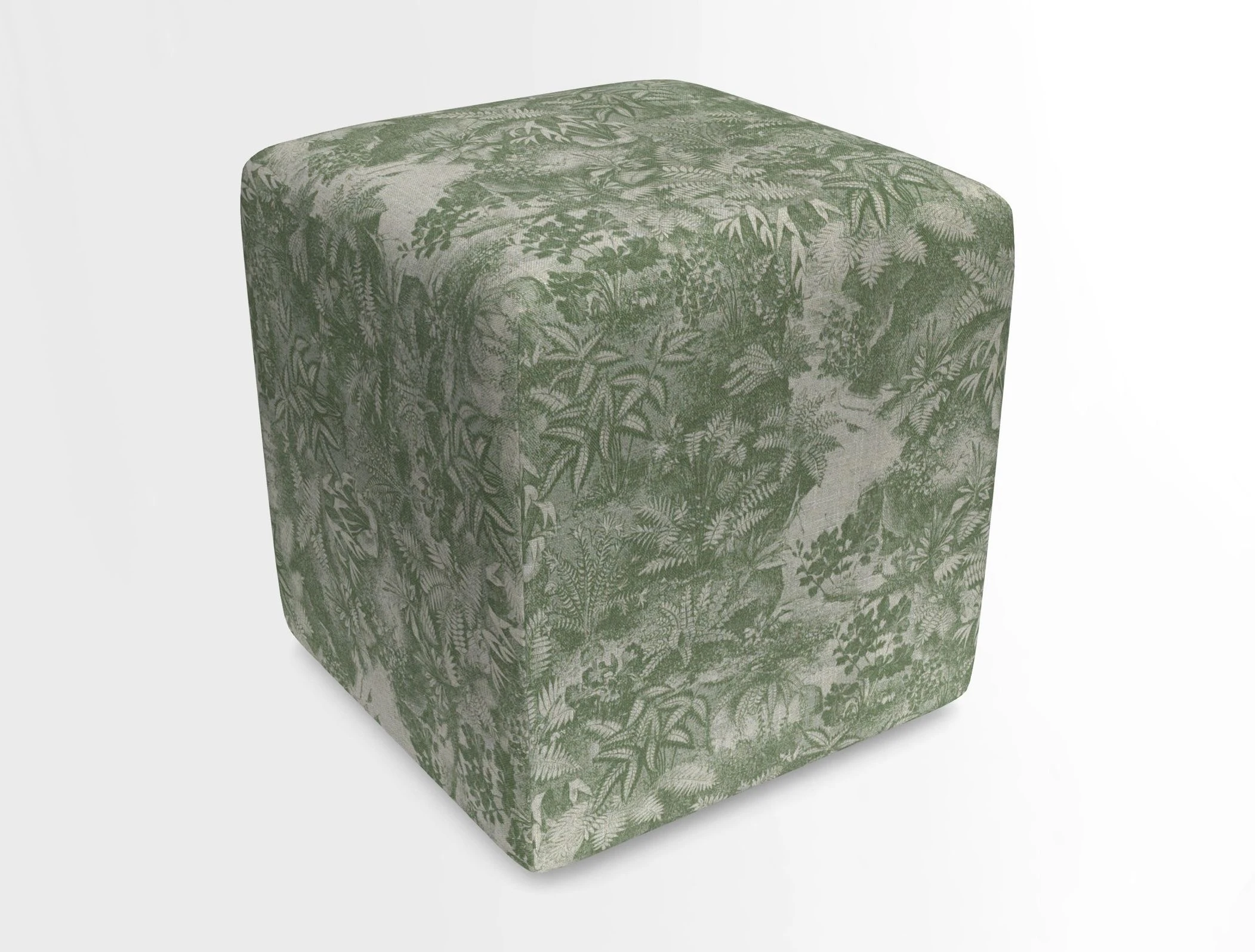 Cube Footstool in Peruvian homespun fabric