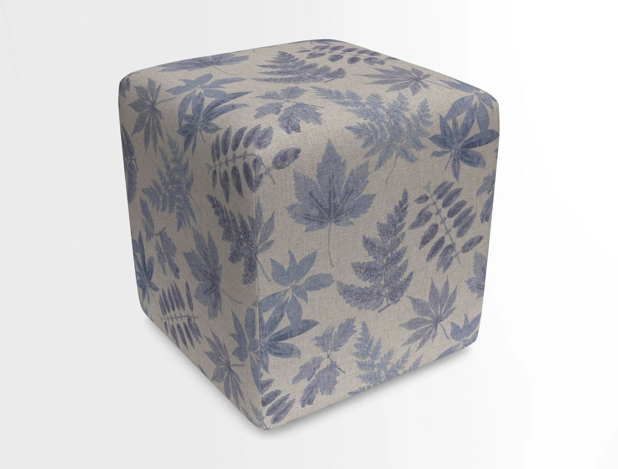Cube Footstool in Peruvian homespun fabric